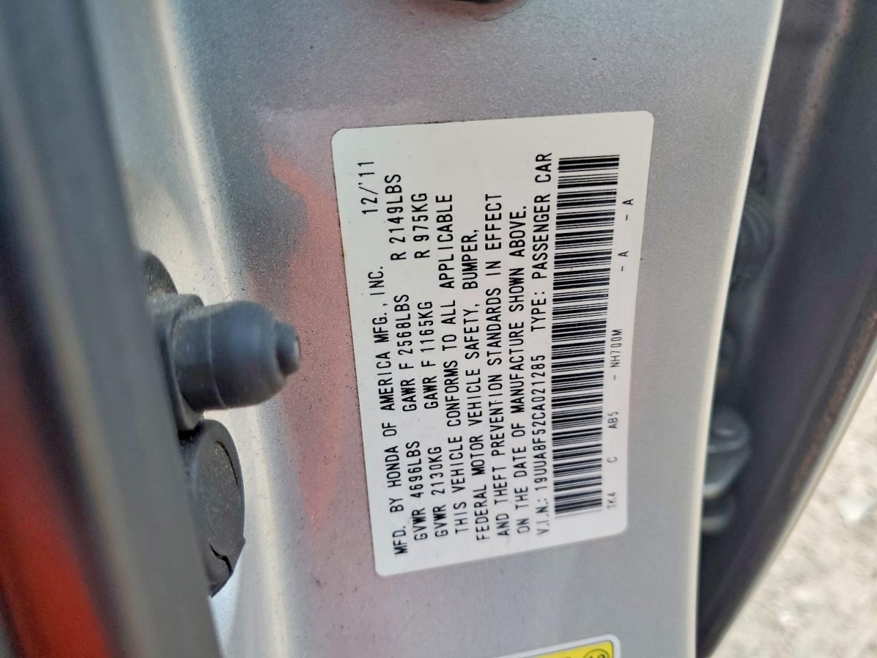 2012 Acura Tl Серебряный vin: 19UUA8F52CA021285