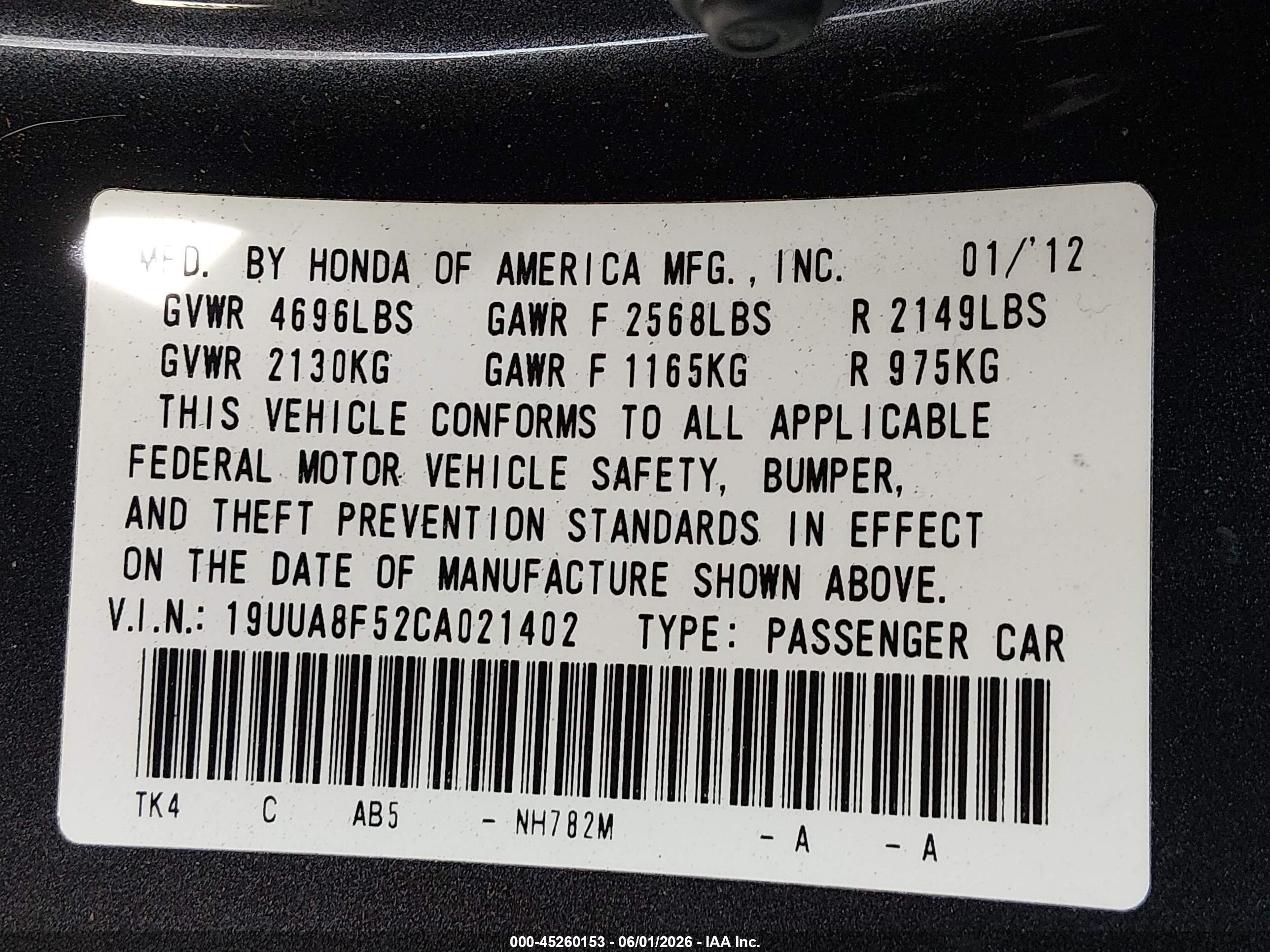 2012 Acura Tl 3.5 Black vin: 19UUA8F52CA021402