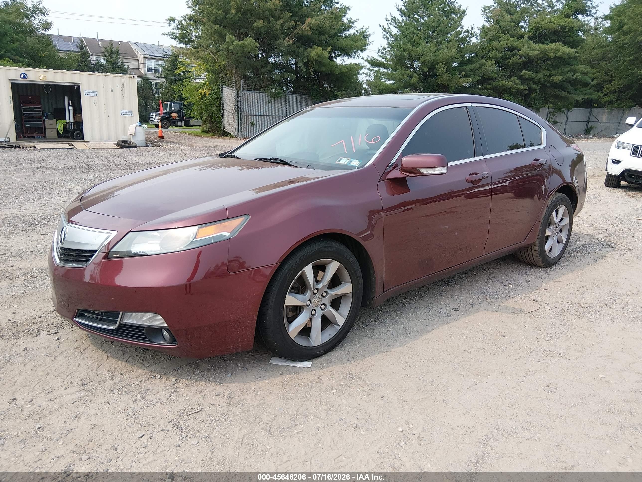 2012 Acura Tl 3.5 Красный vin: 19UUA8F52CA035137