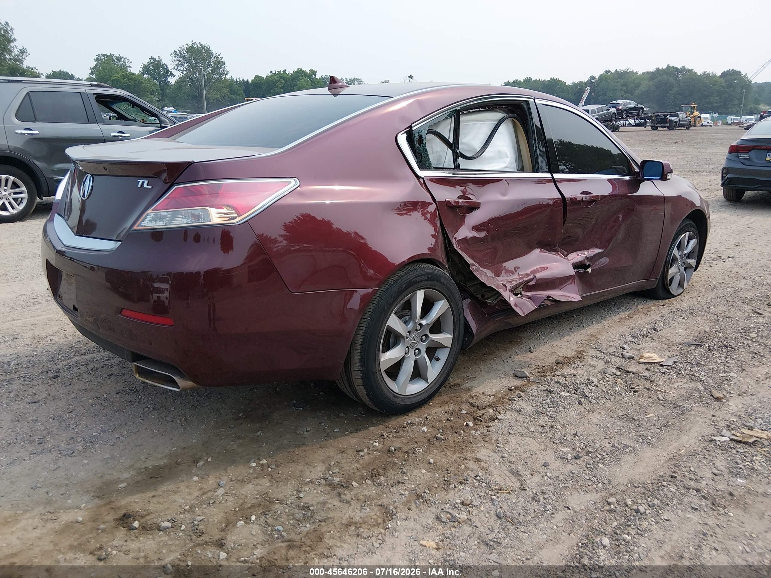 2012 Acura Tl 3.5 Красный vin: 19UUA8F52CA035137