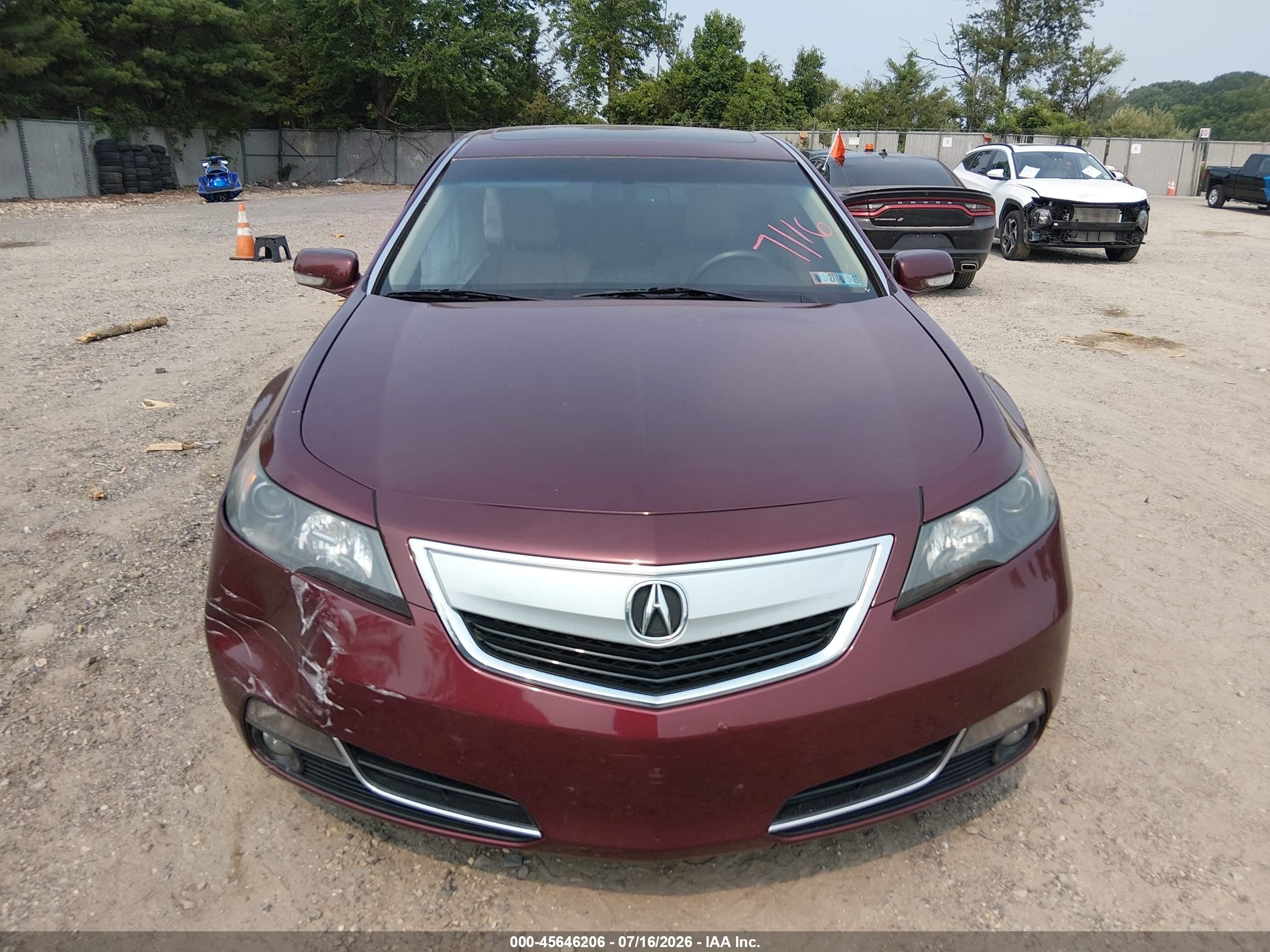 2012 Acura Tl 3.5 Красный vin: 19UUA8F52CA035137