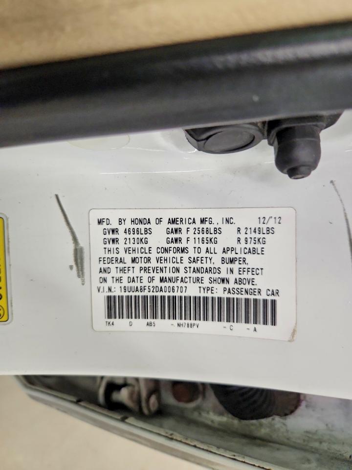 2013 Acura Tl Tech White vin: 19UUA8F52DA006707