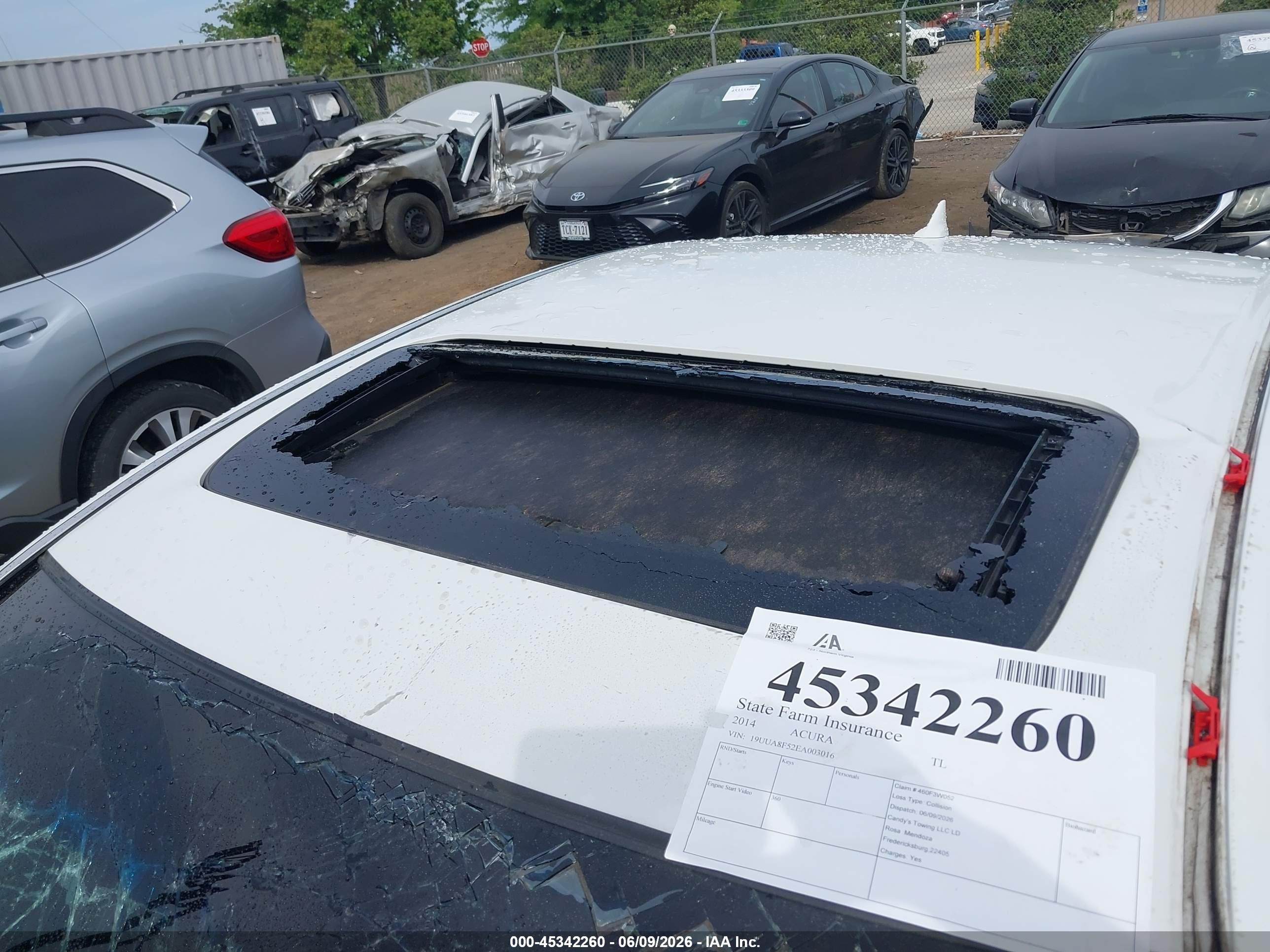 2014 Acura Tl 3.5 White vin: 19UUA8F52EA003016