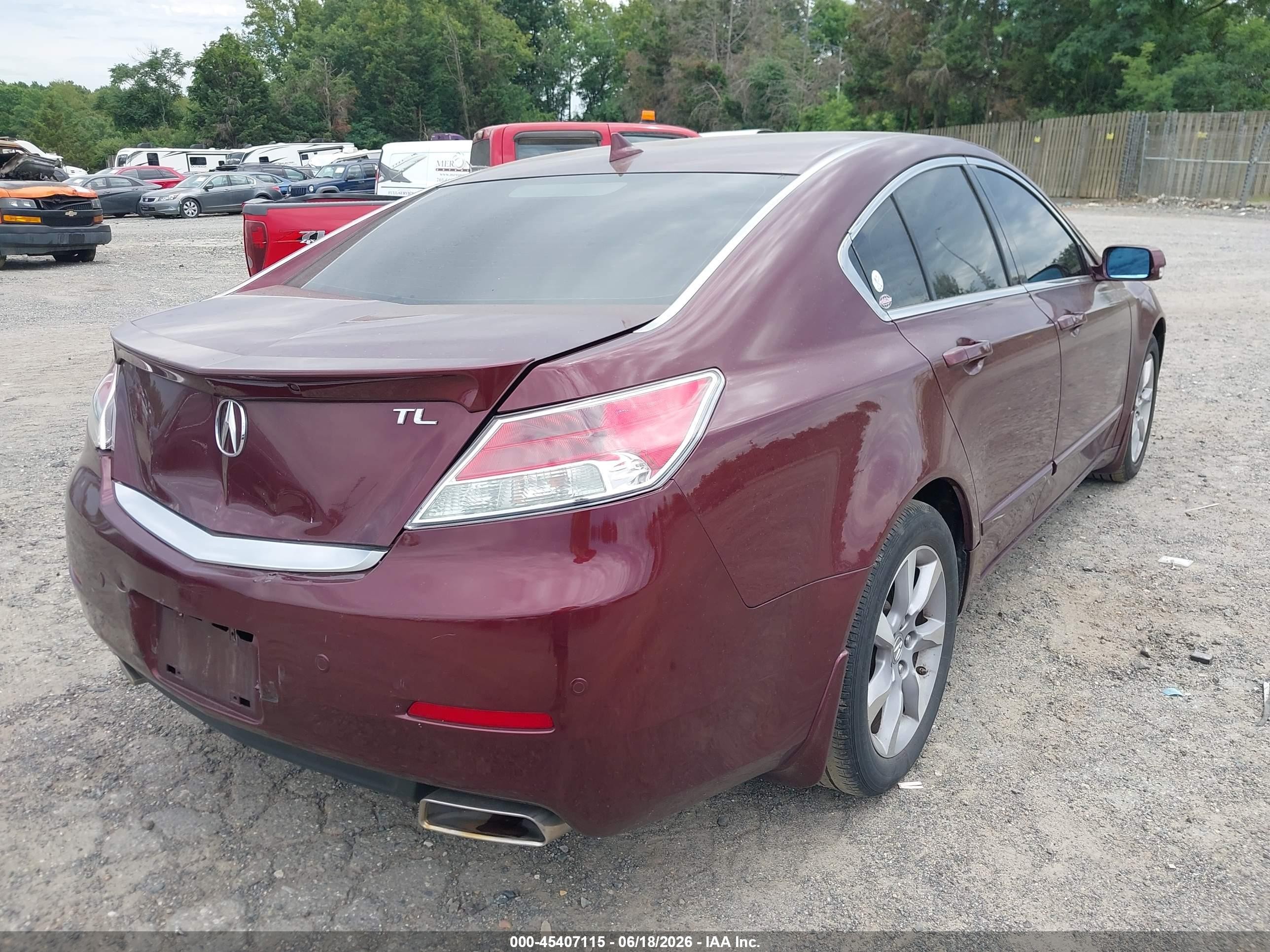 2012 Acura Tl 3.5 Burgundy vin: 19UUA8F53CA016628