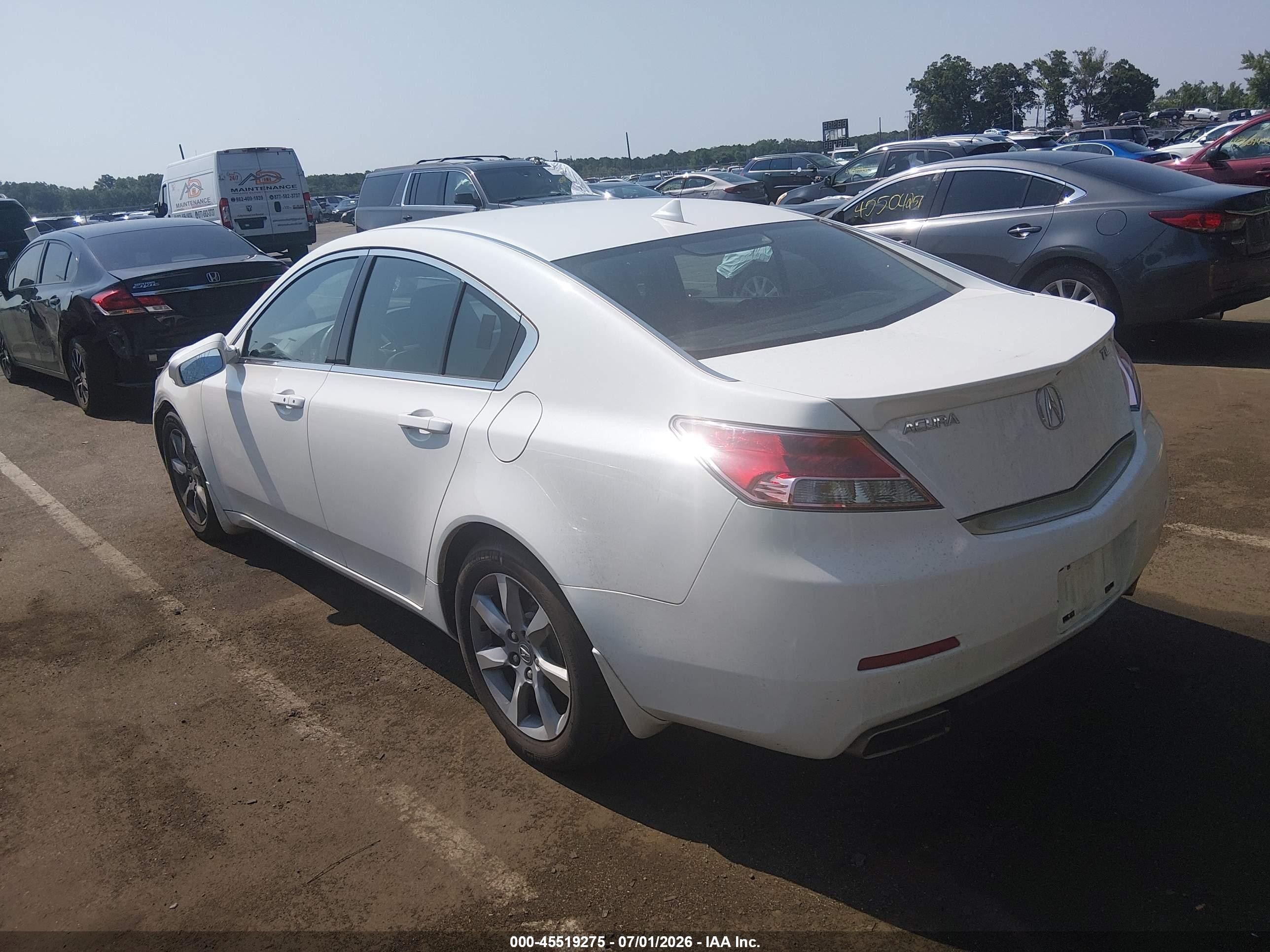 2012 Acura Tl 3.5 White vin: 19UUA8F53CA036362