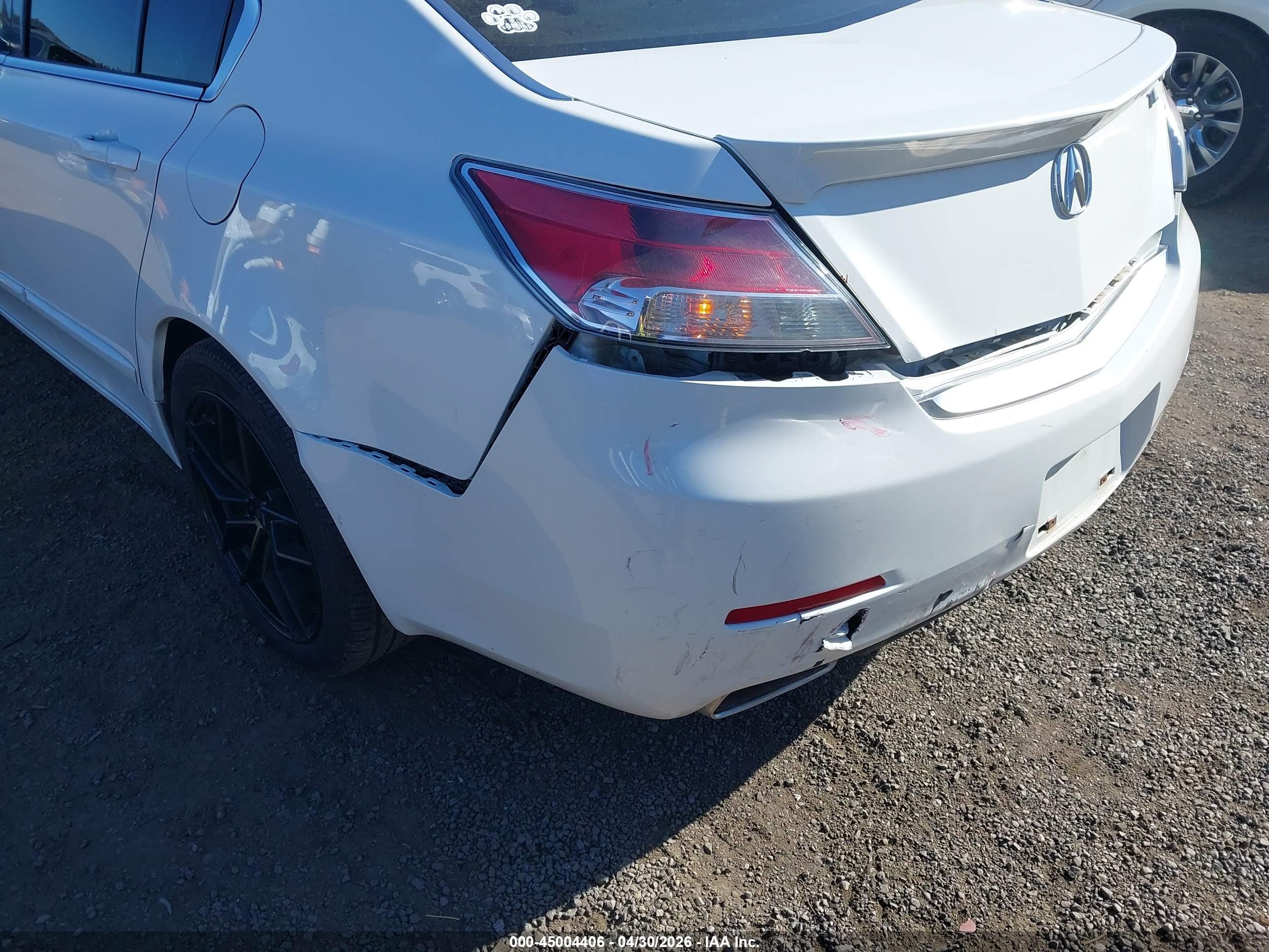 2013 Acura Tl 3.5 White vin: 19UUA8F53DA010894