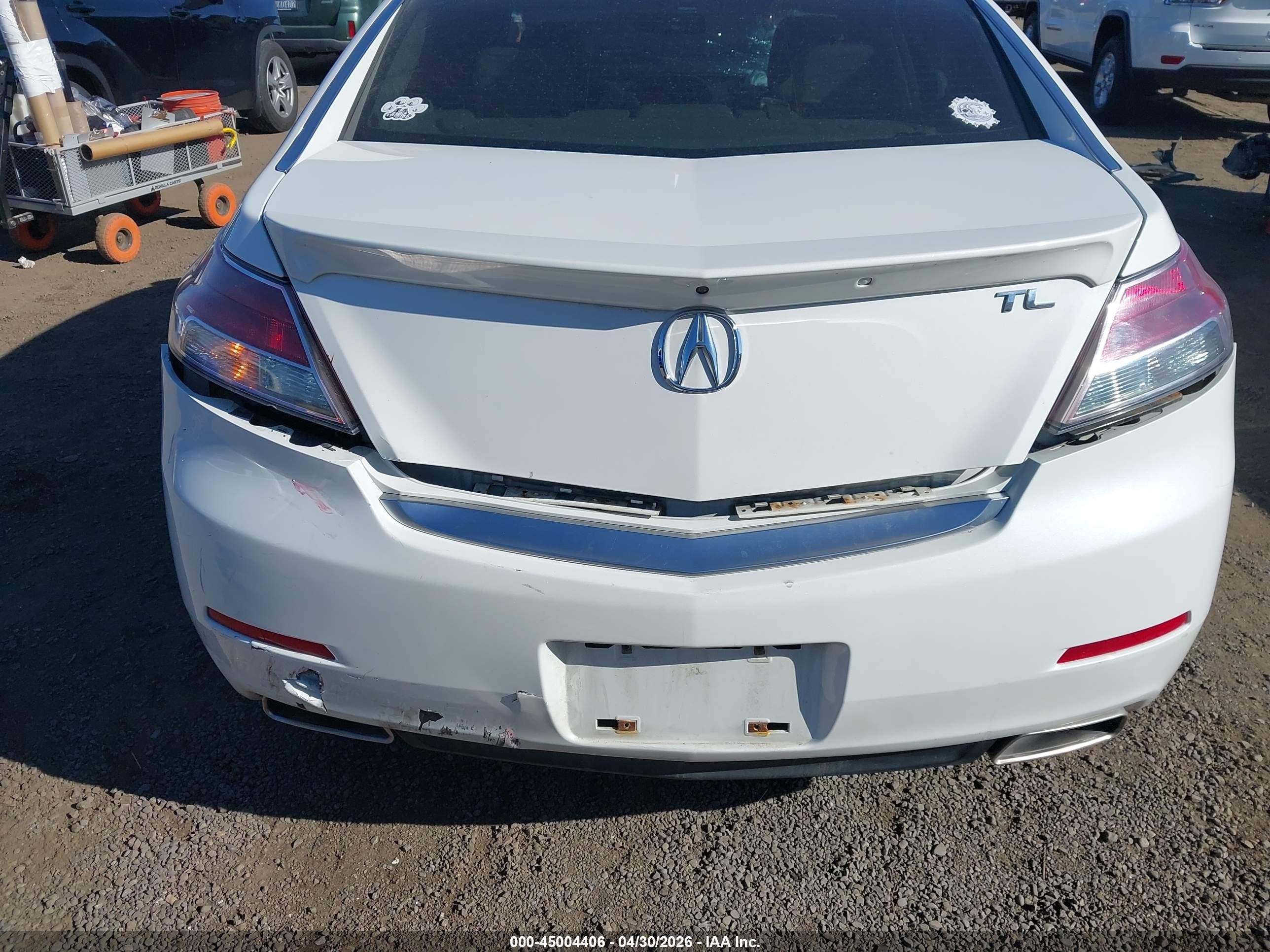 2013 Acura Tl 3.5 White vin: 19UUA8F53DA010894
