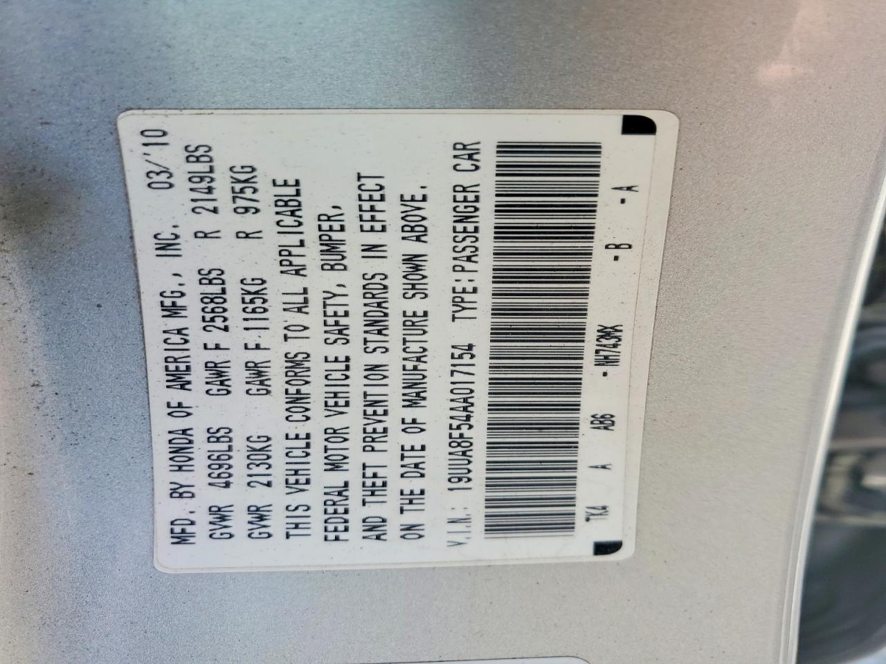 2010 Acura Tl Silver vin: 19UUA8F54AA017154