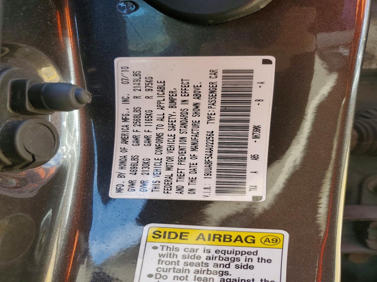 2010 Acura Tl Charcoal vin: 19UUA8F54AA022564