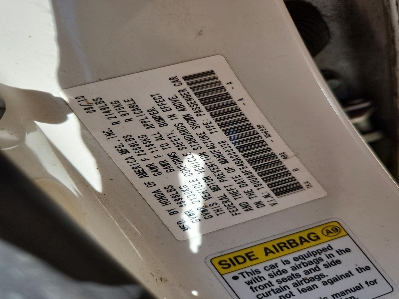 2011 Acura Tl Белый vin: 19UUA8F54BA000338
