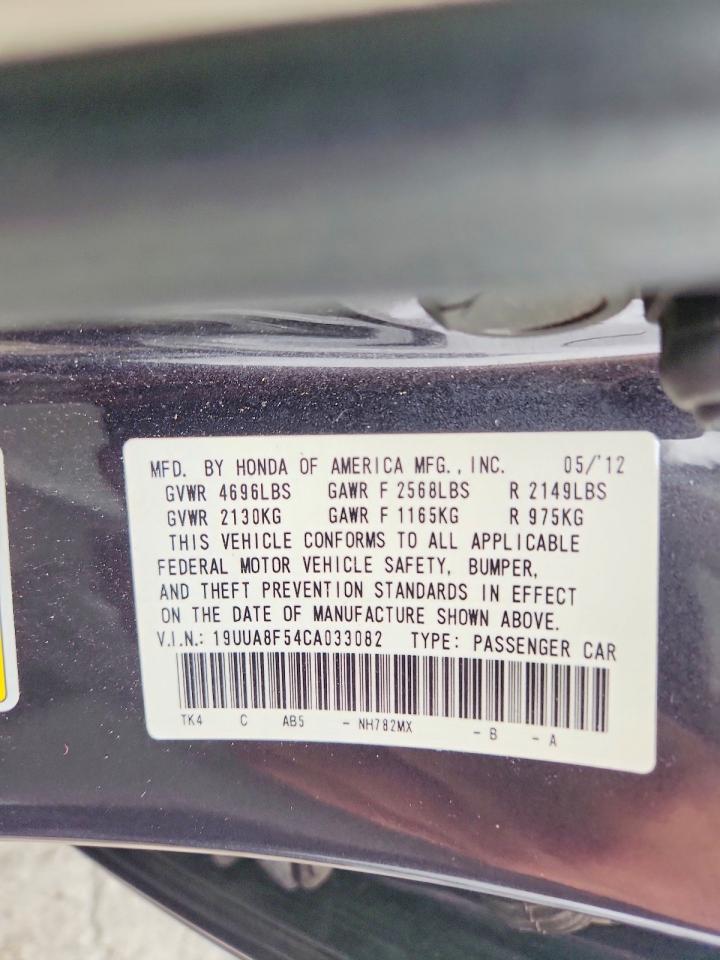 2012 Acura Tl Charcoal vin: 19UUA8F54CA033082