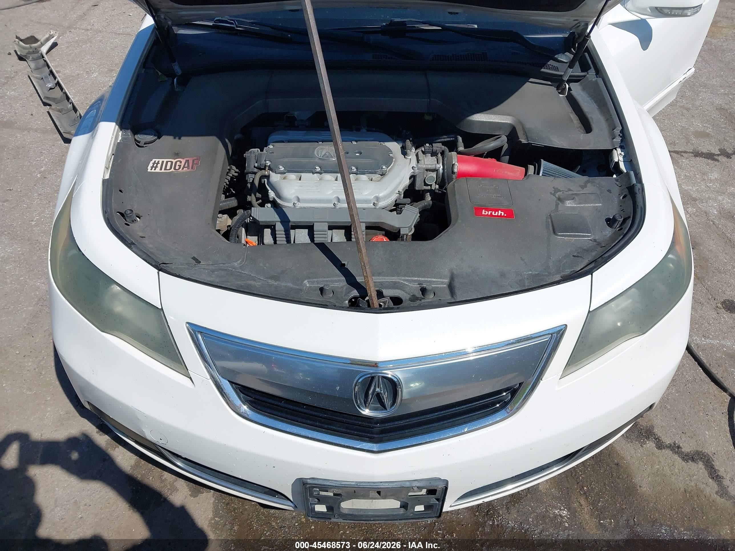 2013 Acura Tl 3.5 White vin: 19UUA8F54DA006529