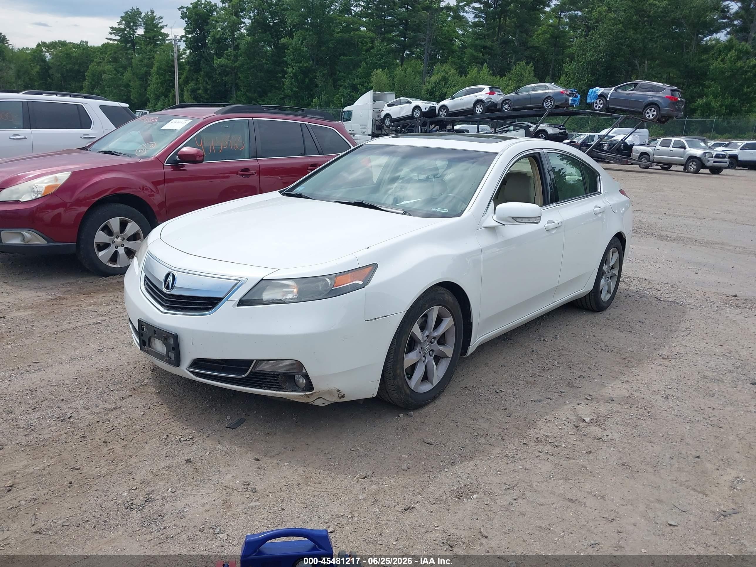2013 Acura Tl 3.5 White vin: 19UUA8F54DA017255