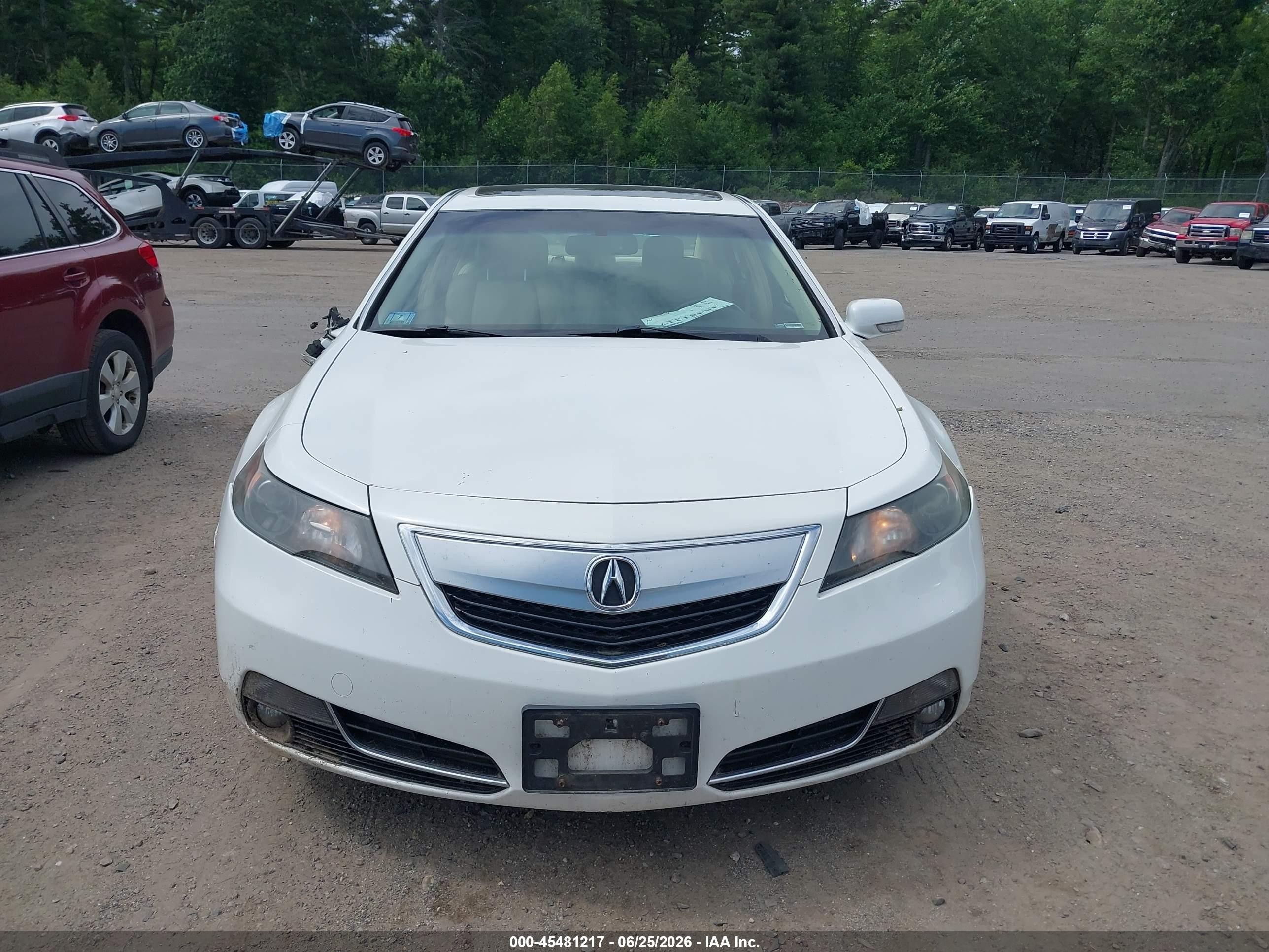 2013 Acura Tl 3.5 White vin: 19UUA8F54DA017255