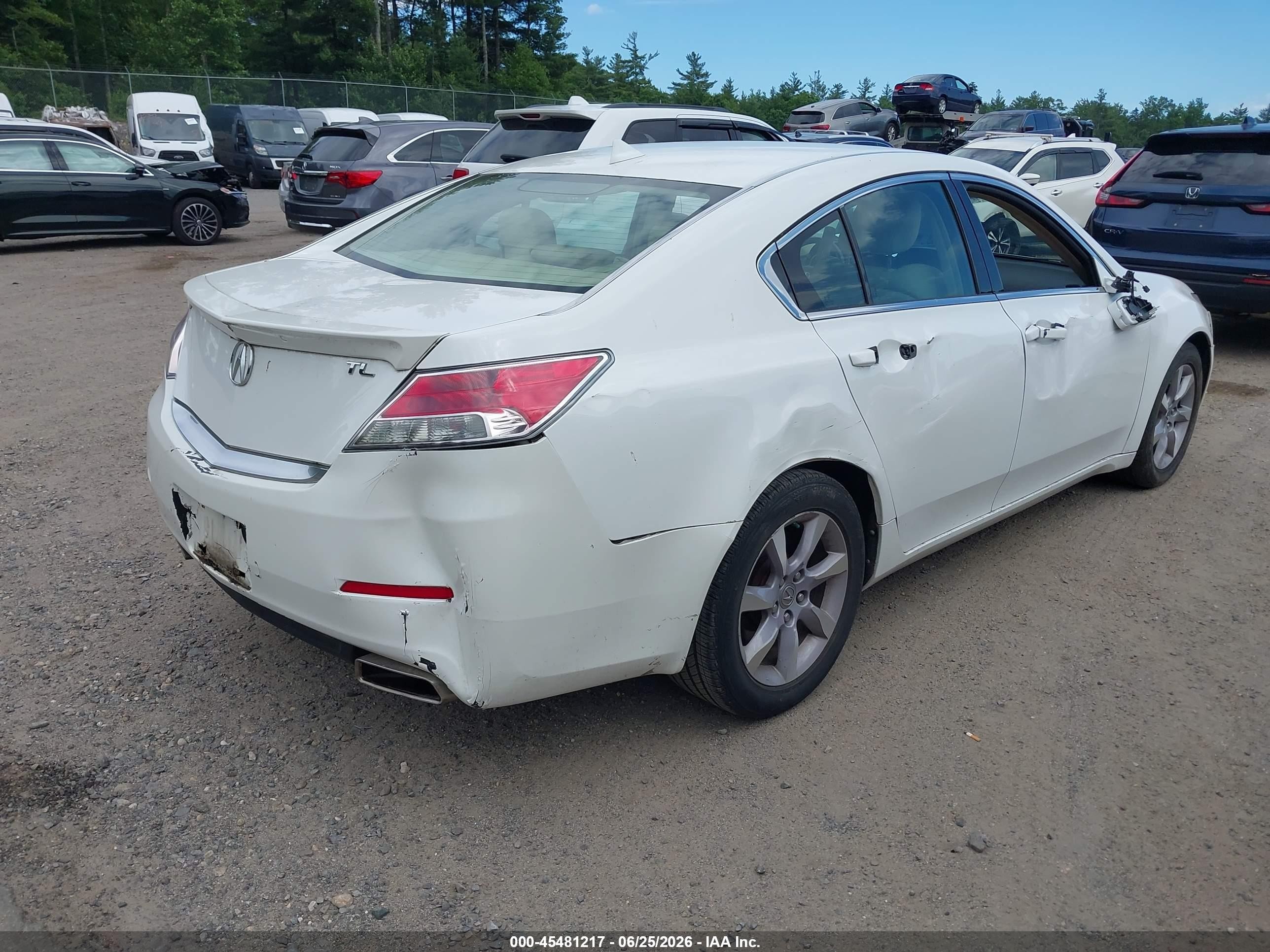 2013 Acura Tl 3.5 White vin: 19UUA8F54DA017255