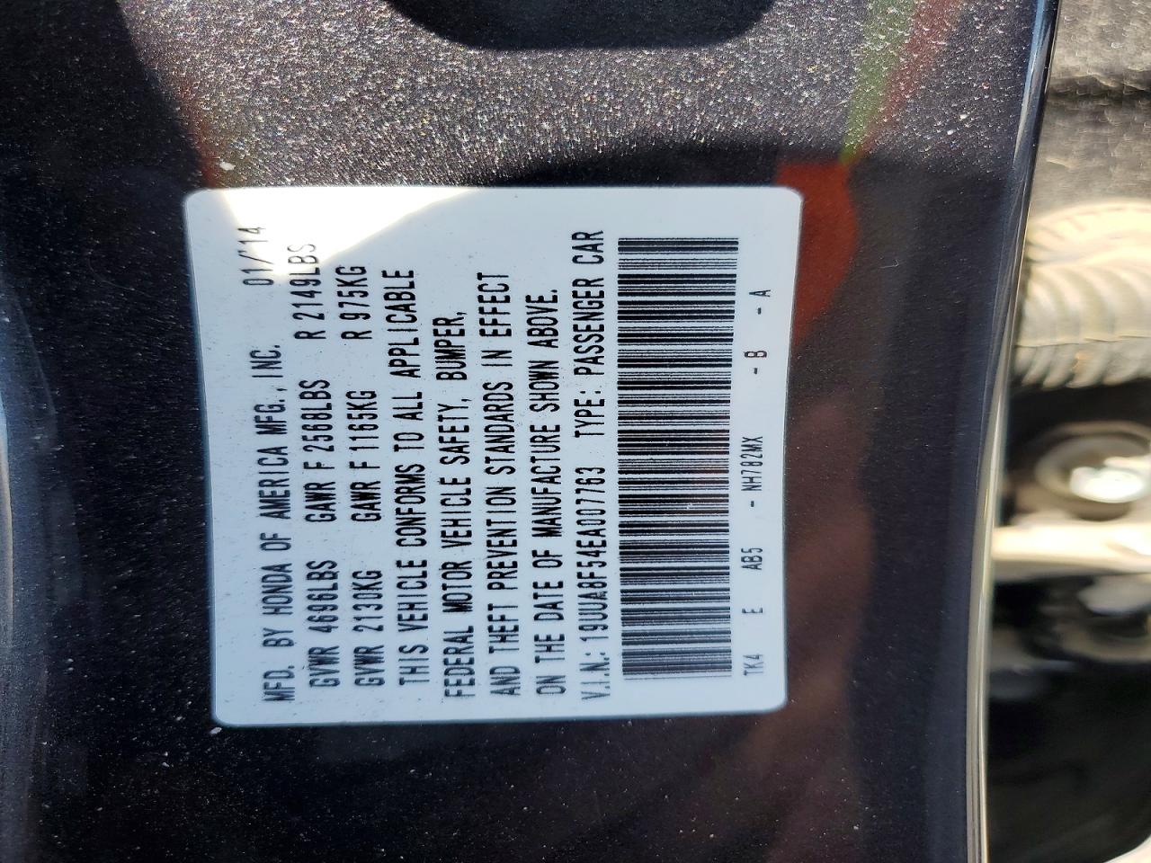 2014 Acura Tl Tech Charcoal vin: 19UUA8F54EA007763