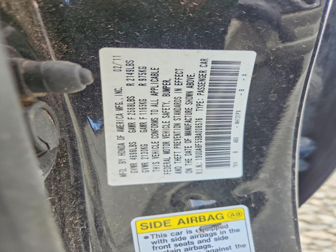 2011 Acura Tl Черный vin: 19UUA8F55BA008576
