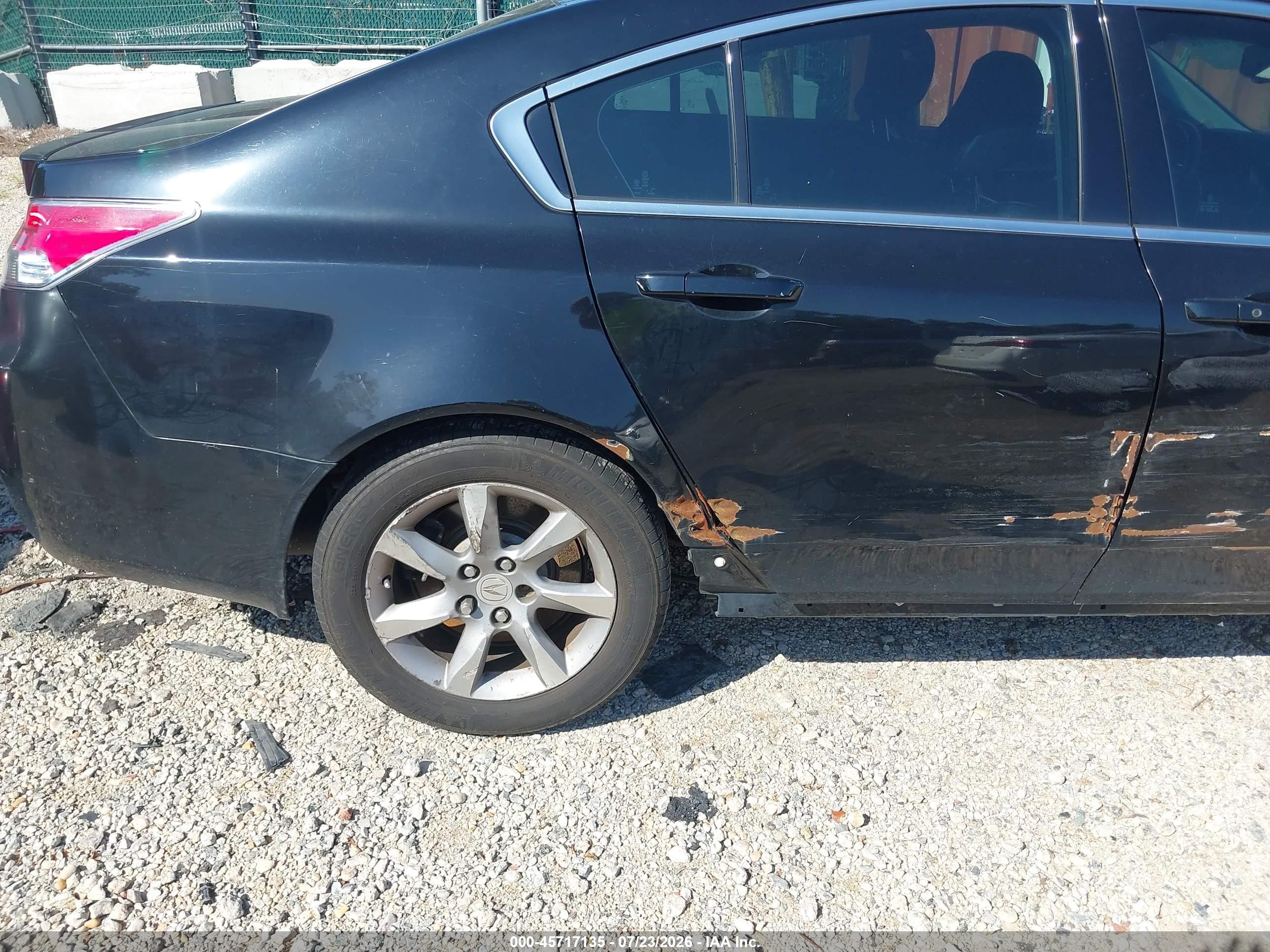2012 Acura Tl 3.5 Black vin: 19UUA8F55CA024102