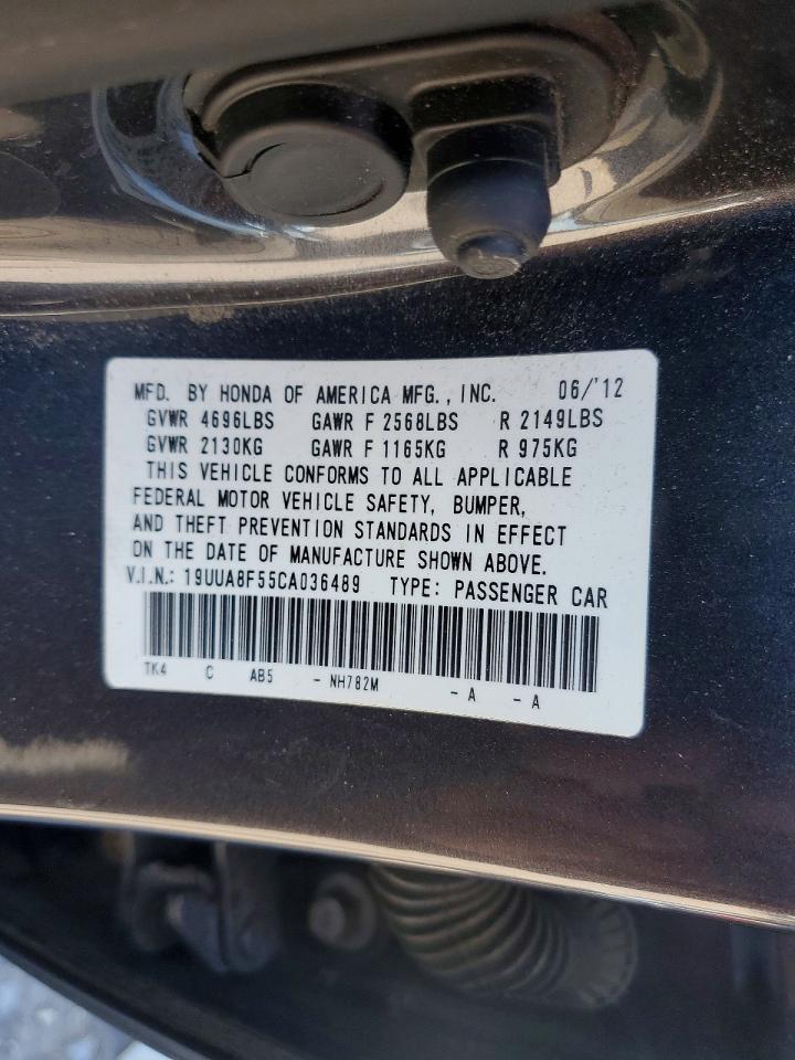 2012 Acura Tl Gray vin: 19UUA8F55CA036489