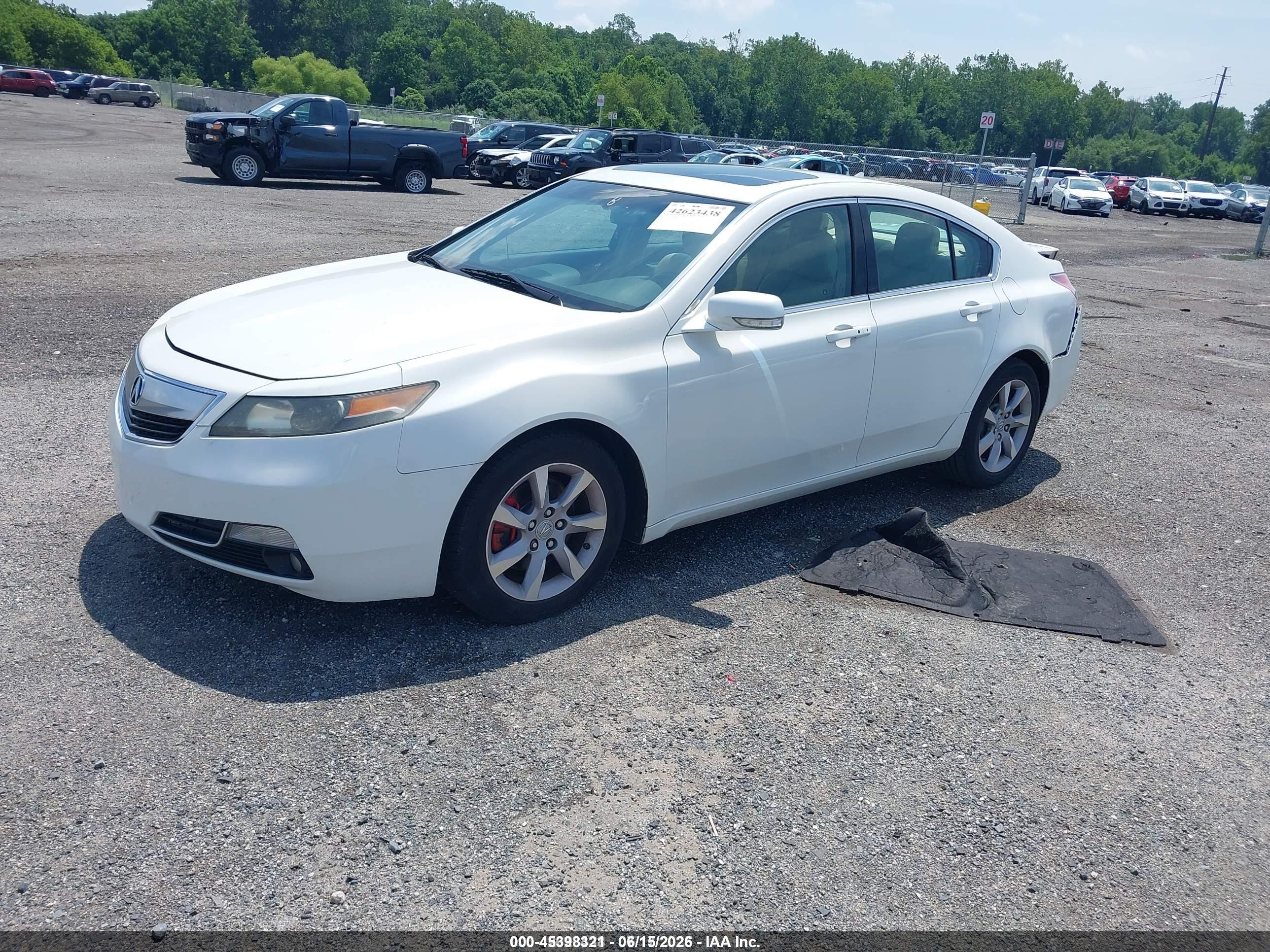 2014 Acura Tl 3.5 White vin: 19UUA8F55EA004063