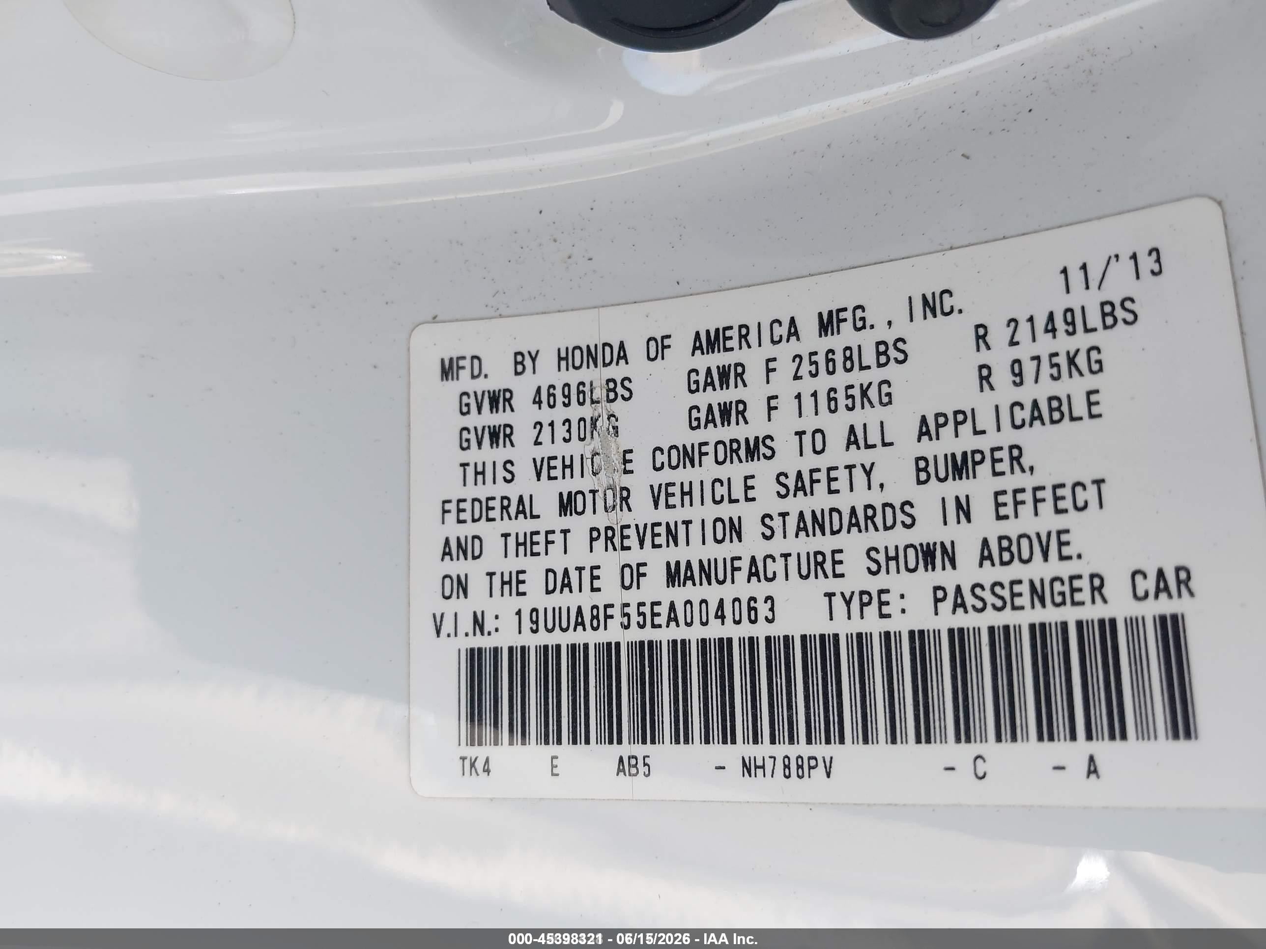 2014 Acura Tl 3.5 White vin: 19UUA8F55EA004063