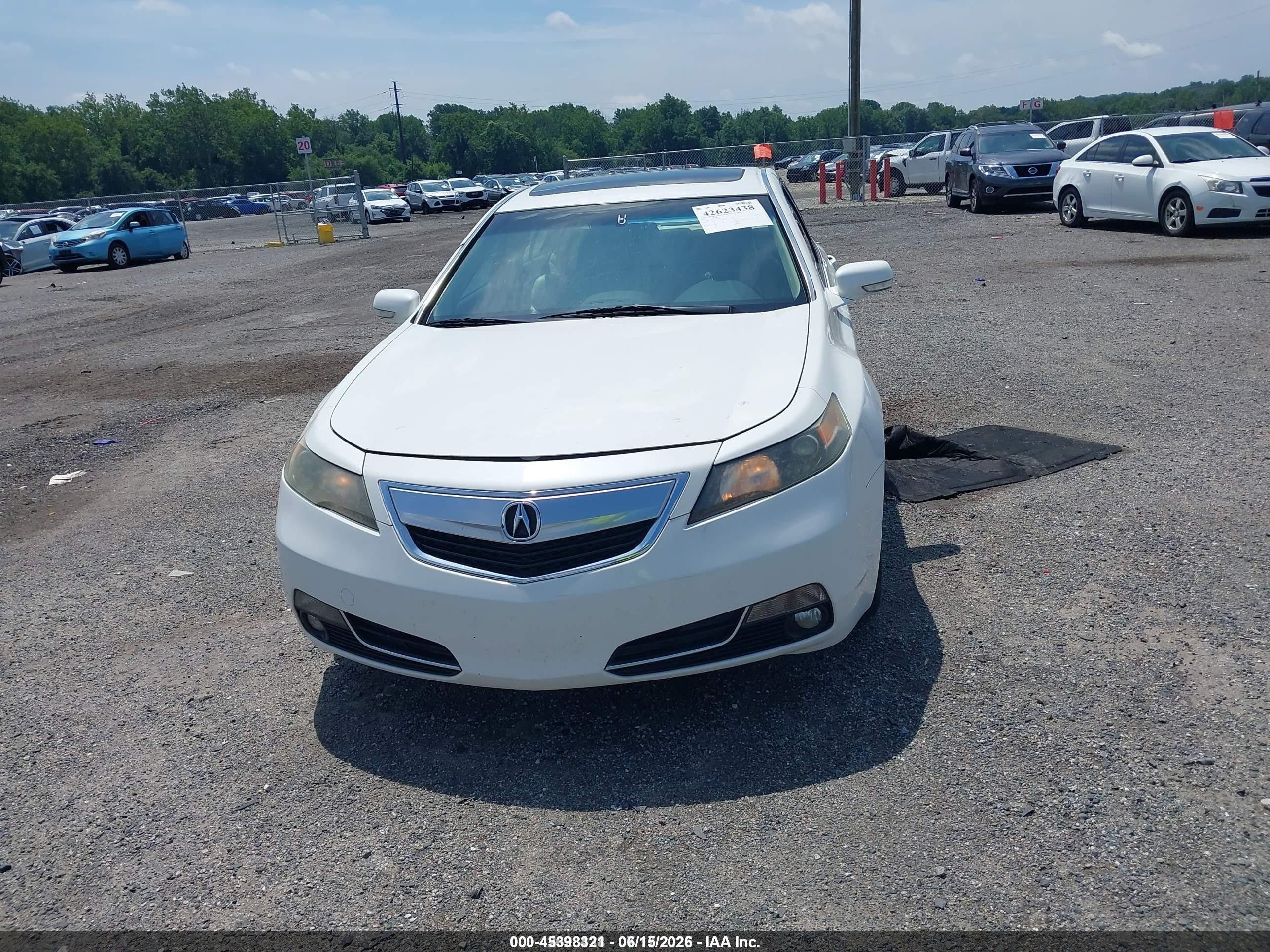 2014 Acura Tl 3.5 White vin: 19UUA8F55EA004063