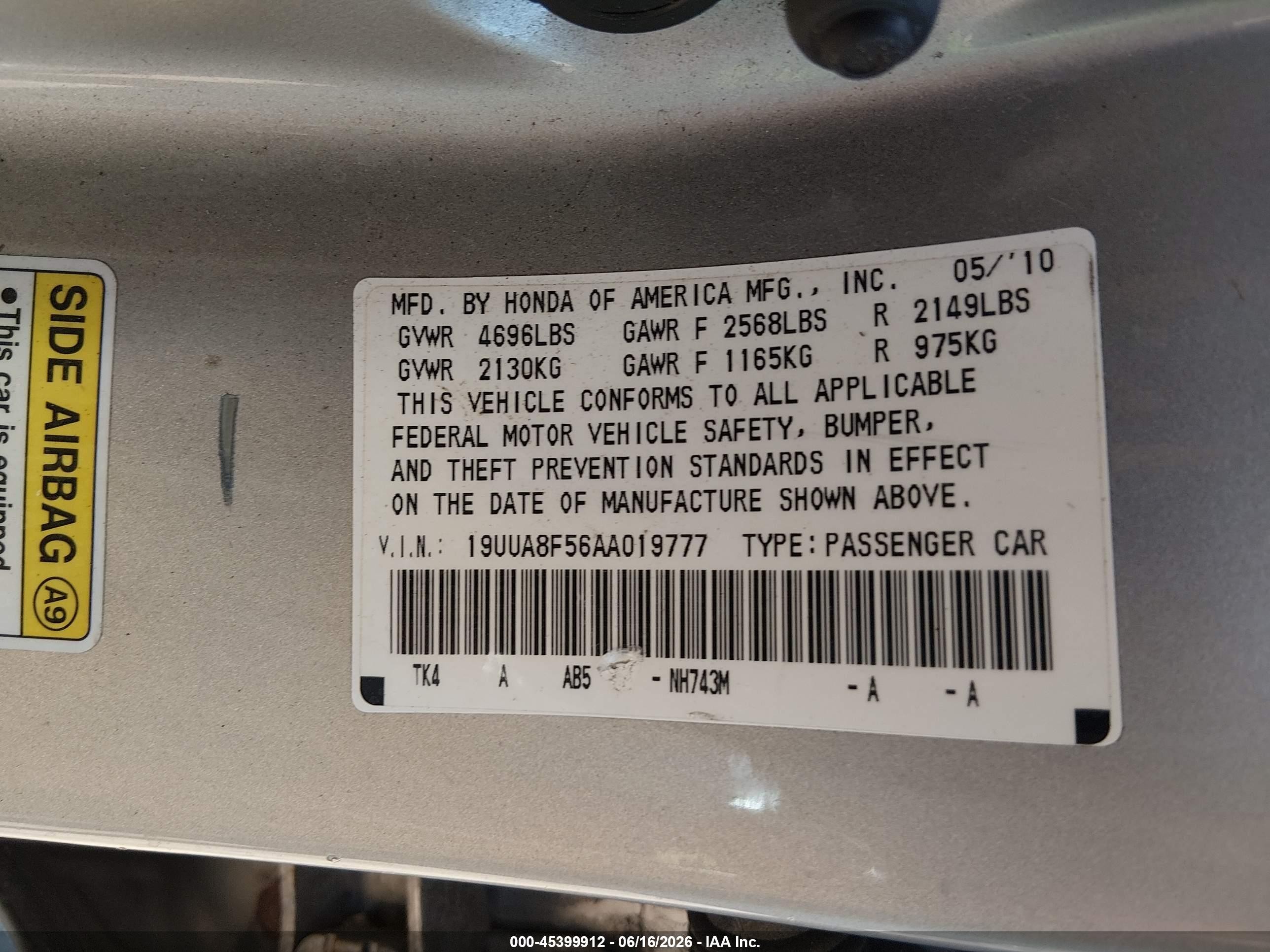 2010 Acura Tl 3.5 Silver vin: 19UUA8F56AA019777