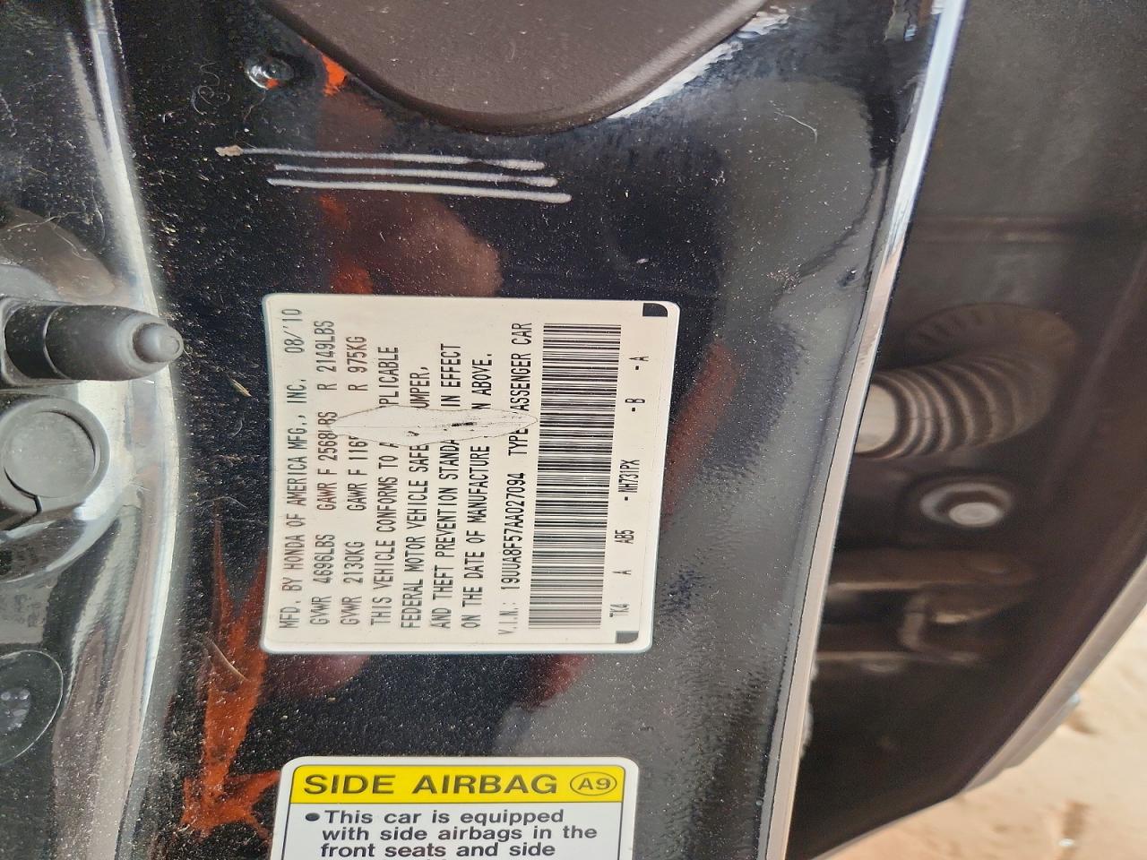 2010 Acura Tl Black vin: 19UUA8F57AA027094