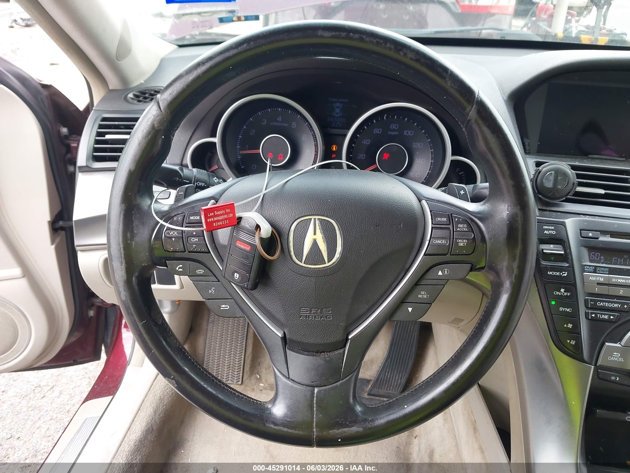 2011 Acura Tl 3.5 Burgundy vin: 19UUA8F57BA008286
