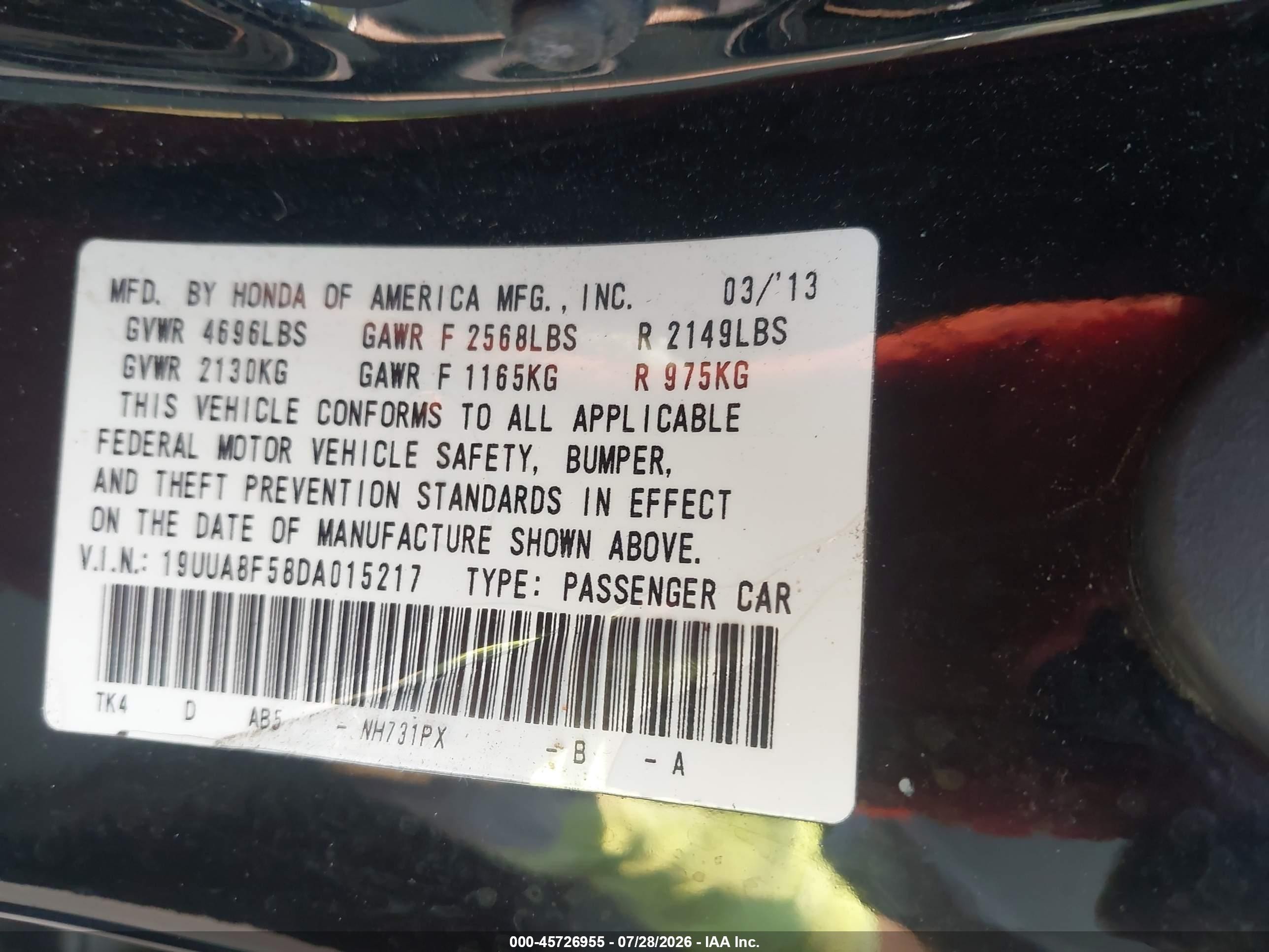 2013 Acura Tl 3.5 Черный vin: 19UUA8F58DA015217