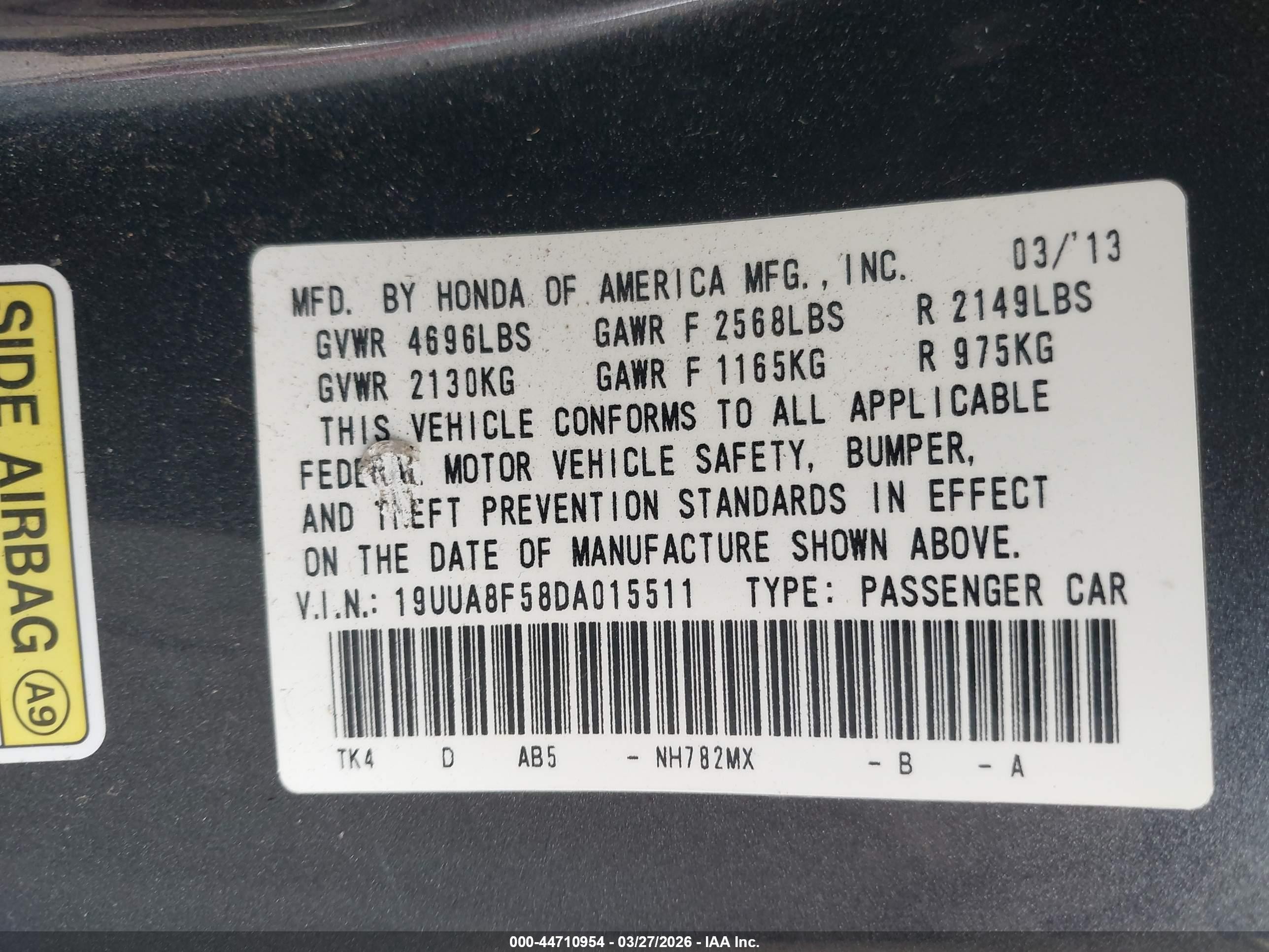 2013 Acura Tl 3.5 Gray vin: 19UUA8F58DA015511