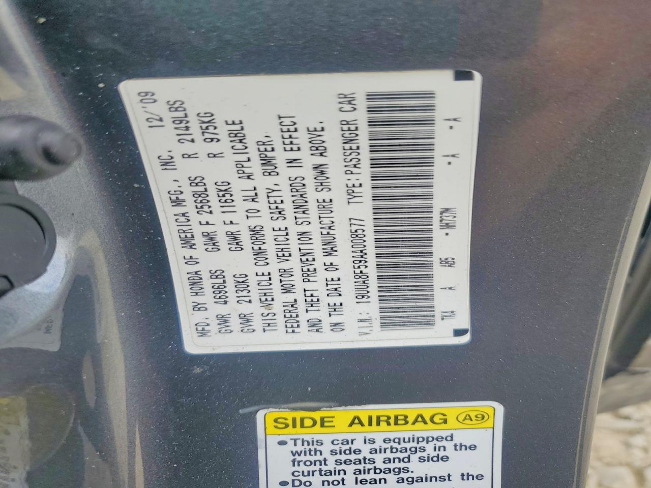 2010 Acura Tl Серый vin: 19UUA8F59AA008577