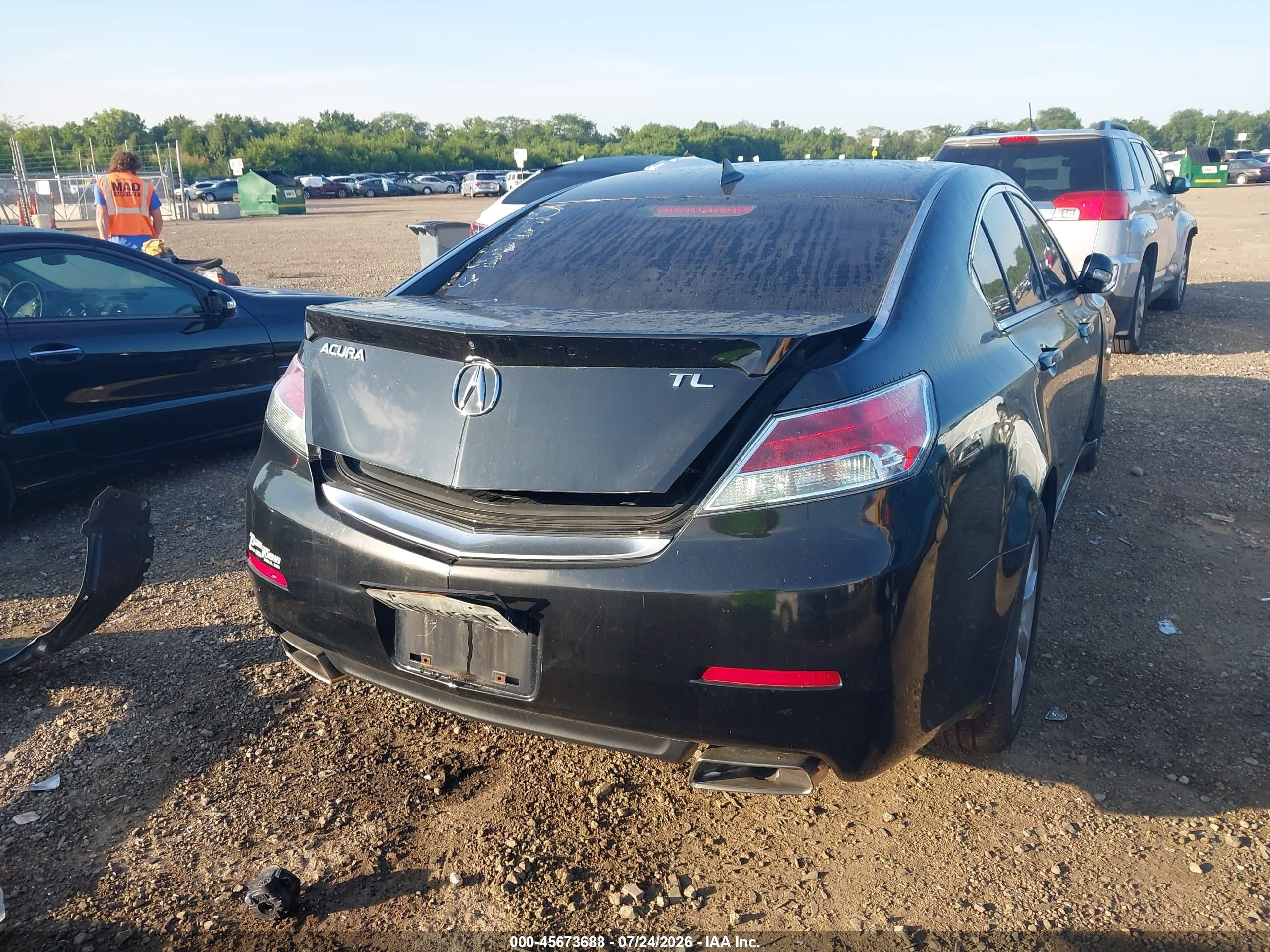 2012 Acura Tl 3.5 Black vin: 19UUA8F59CA014933