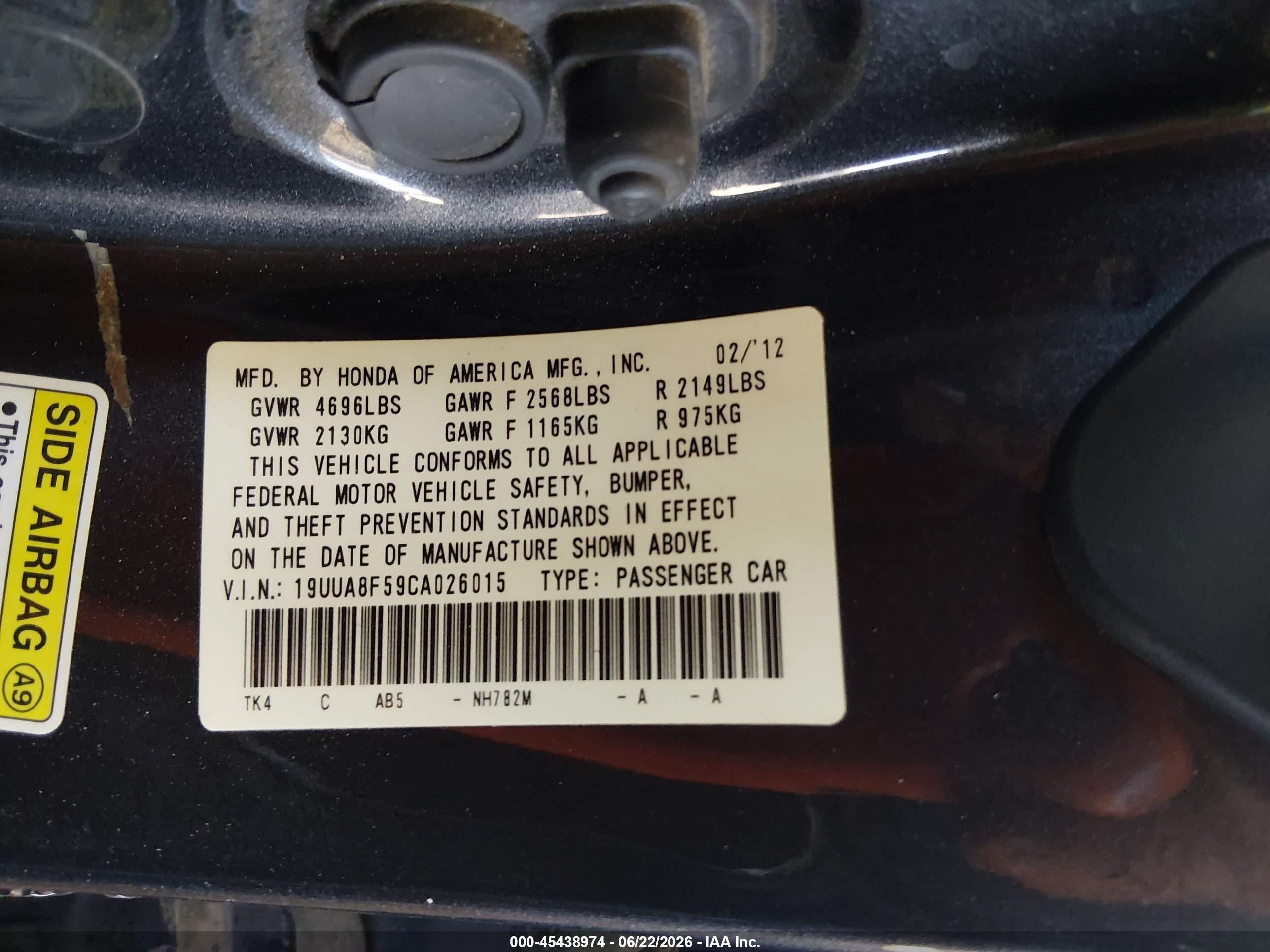 2012 Acura Tl 3.5 Gray vin: 19UUA8F59CA026015
