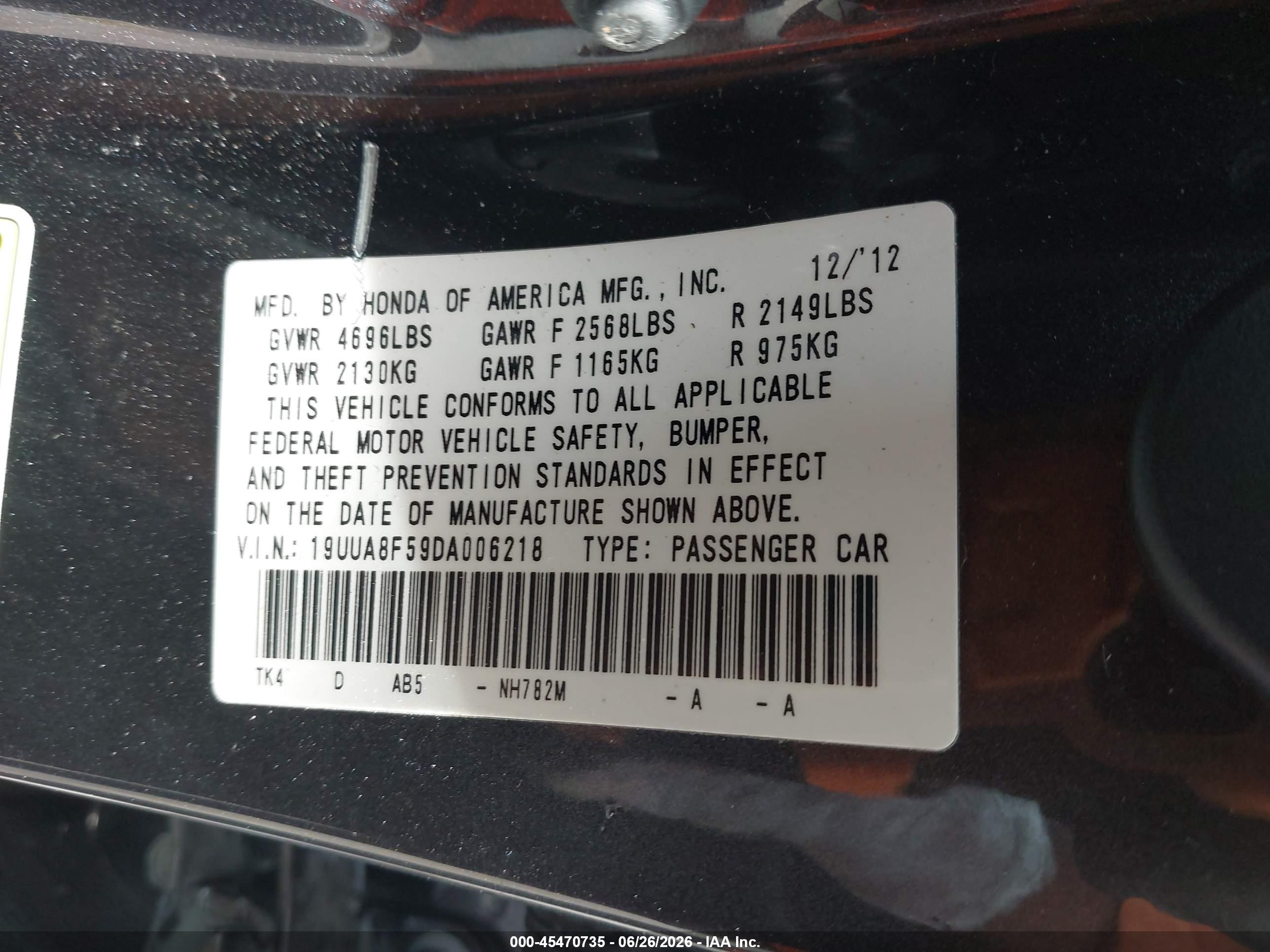2013 Acura Tl 3.5 Gray vin: 19UUA8F59DA006218