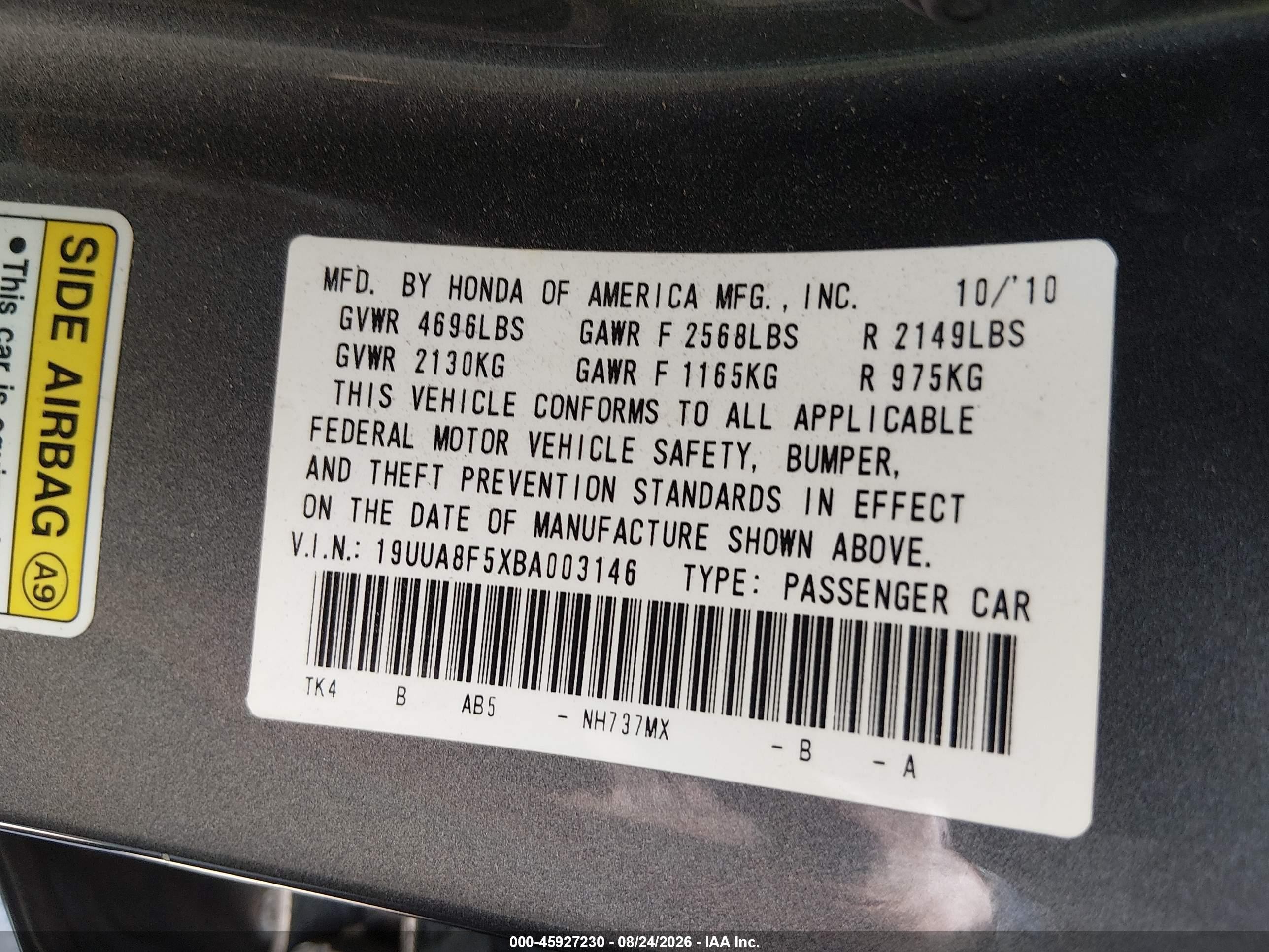 2011 Acura Tl 3.5 Blue vin: 19UUA8F5XBA003146