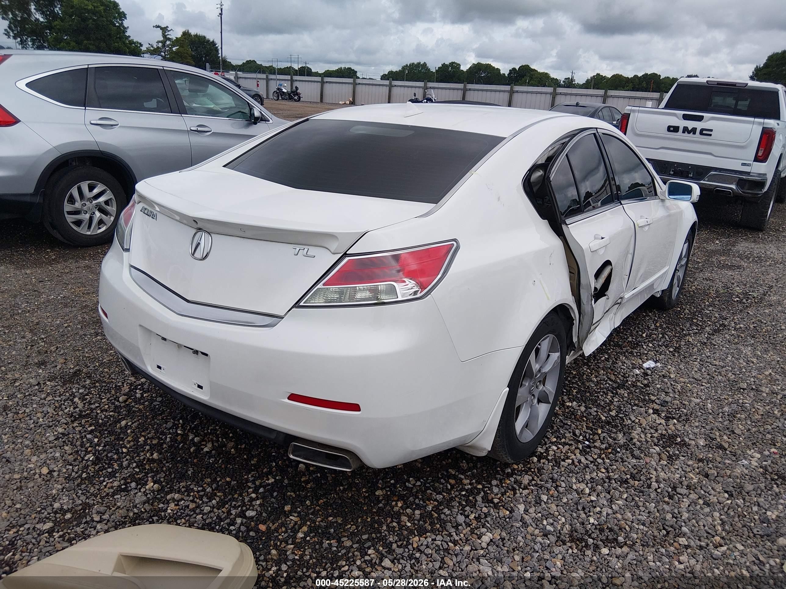 2012 Acura Tl 3.5 White vin: 19UUA8F5XCA015606