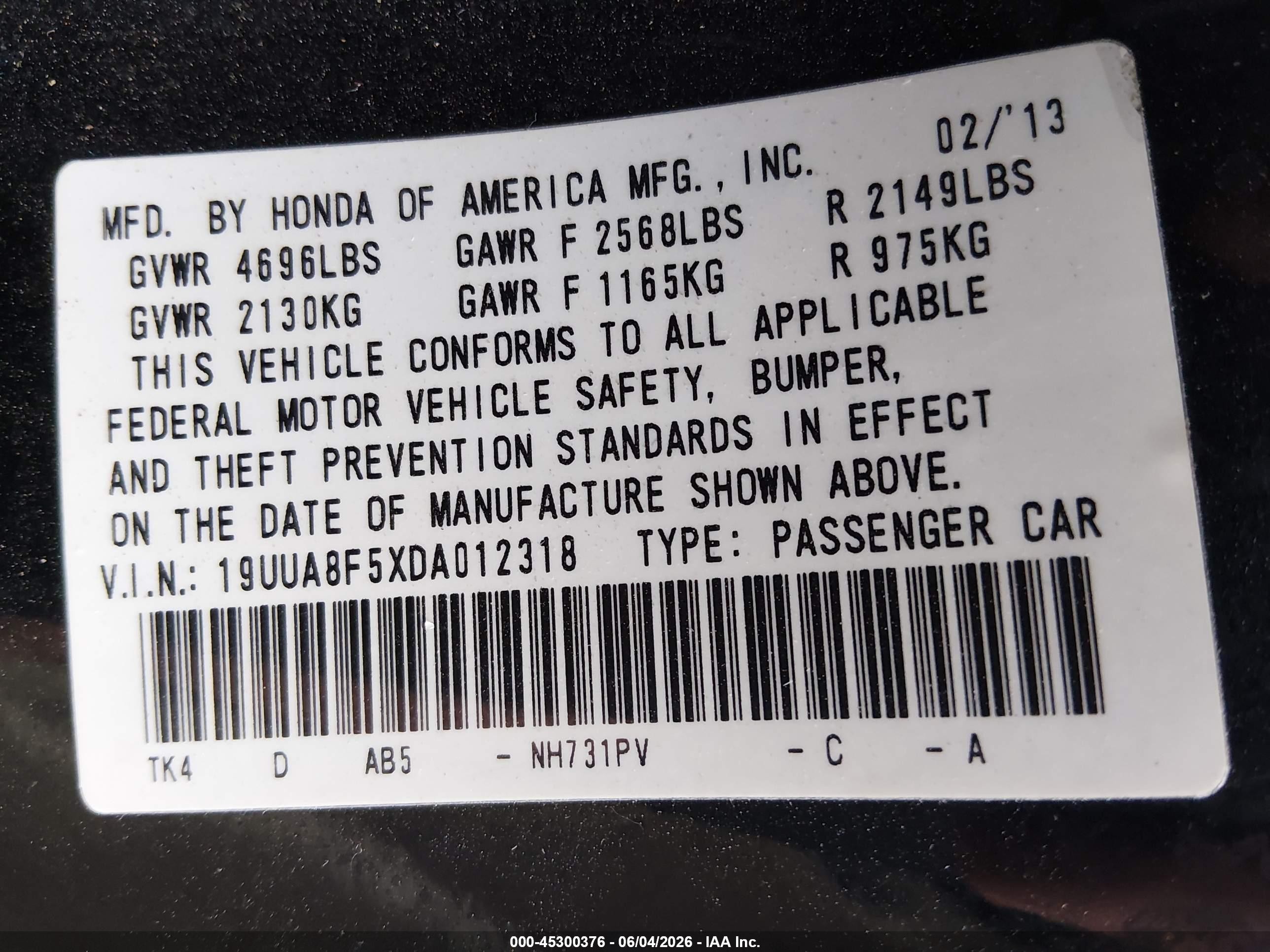 2013 Acura Tl 3.5 Black vin: 19UUA8F5XDA012318
