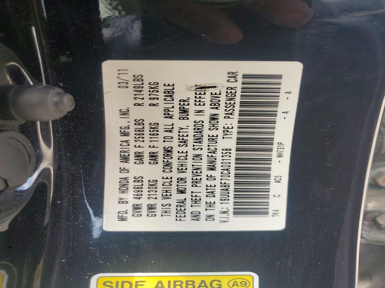 2012 Acura Tl Black vin: 19UUA8F70CA001358