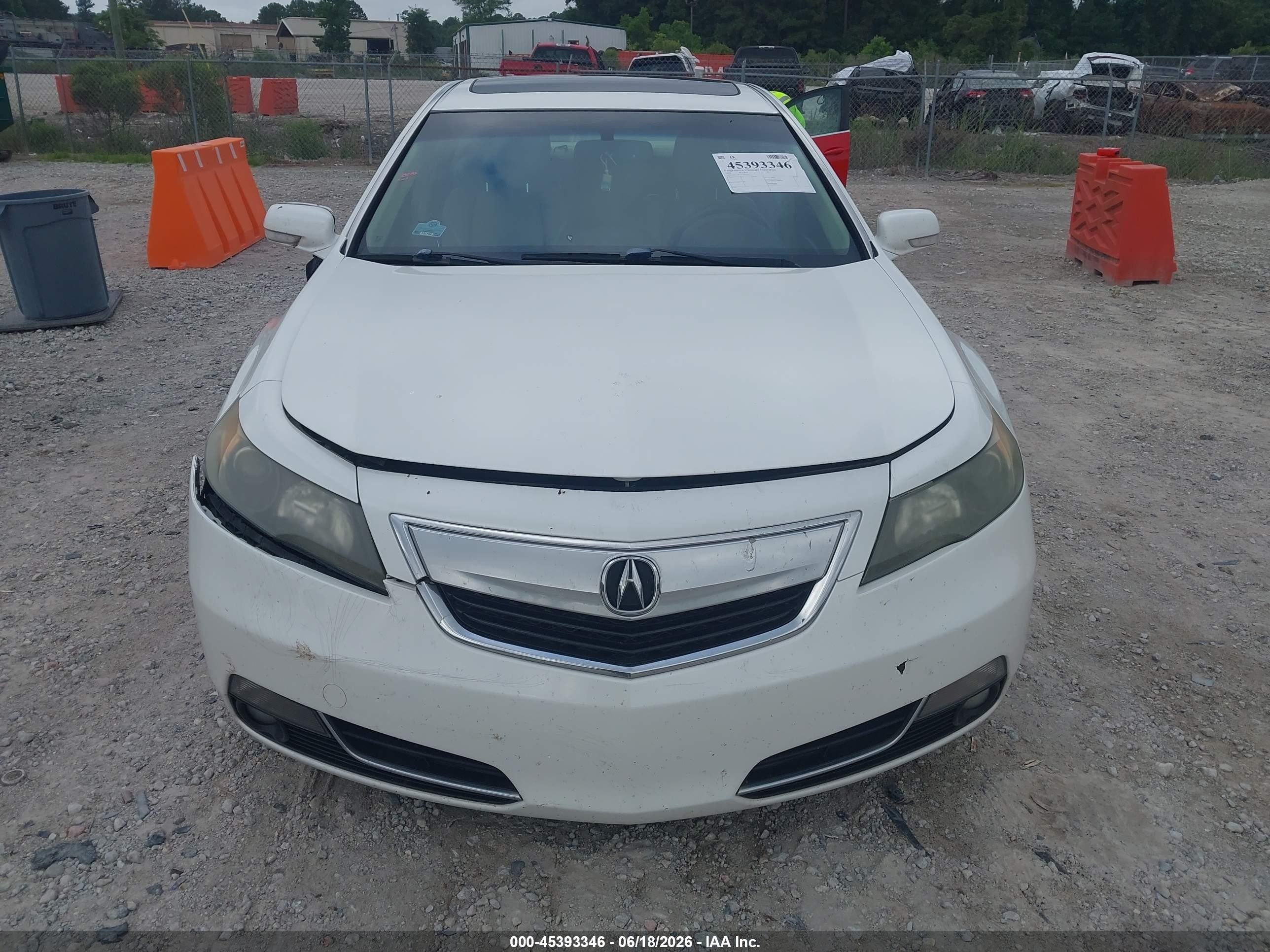 2012 Acura Tl 3.5 White vin: 19UUA8F71CA019321