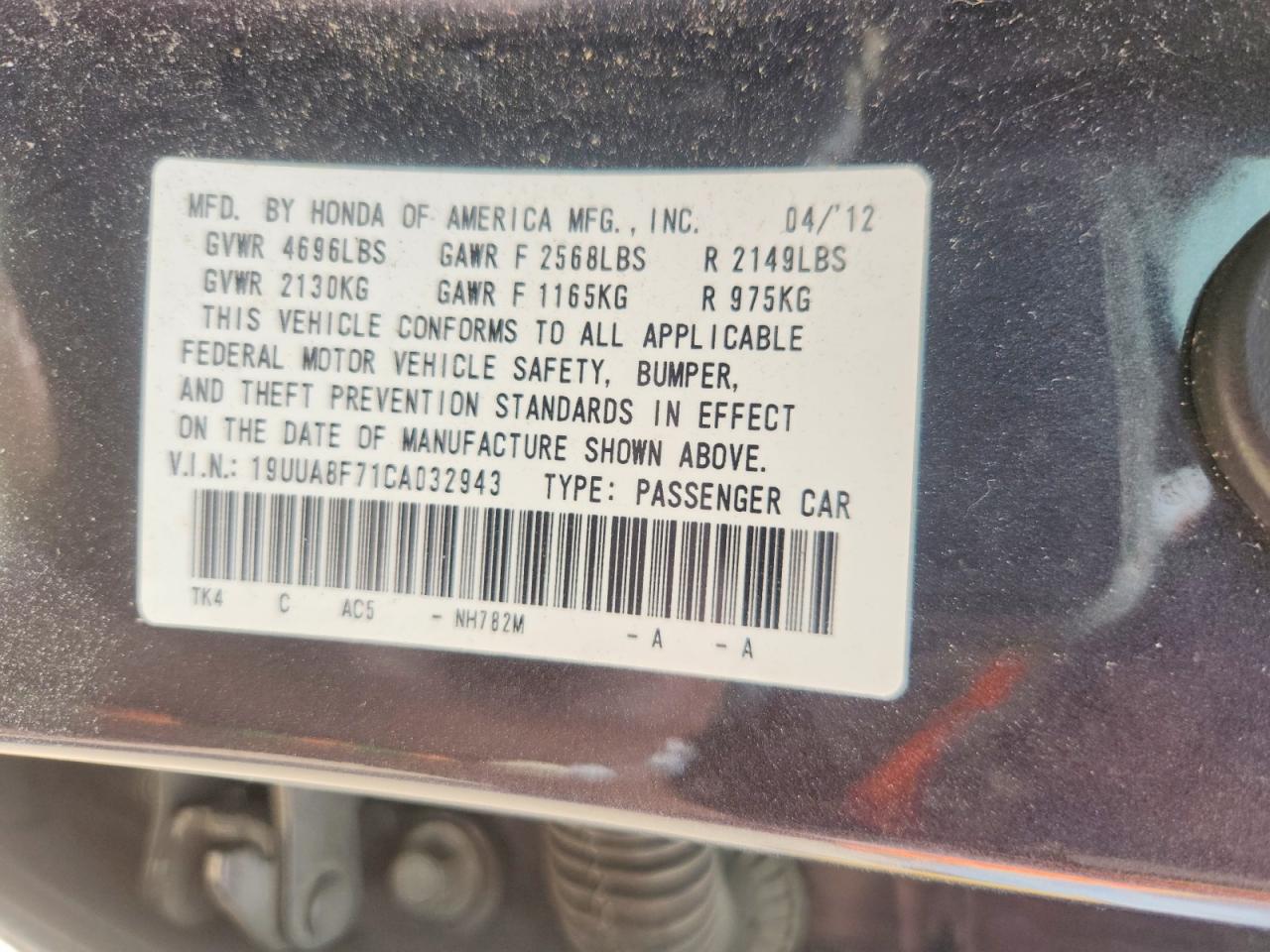 2012 Acura Tl Gray vin: 19UUA8F71CA032943