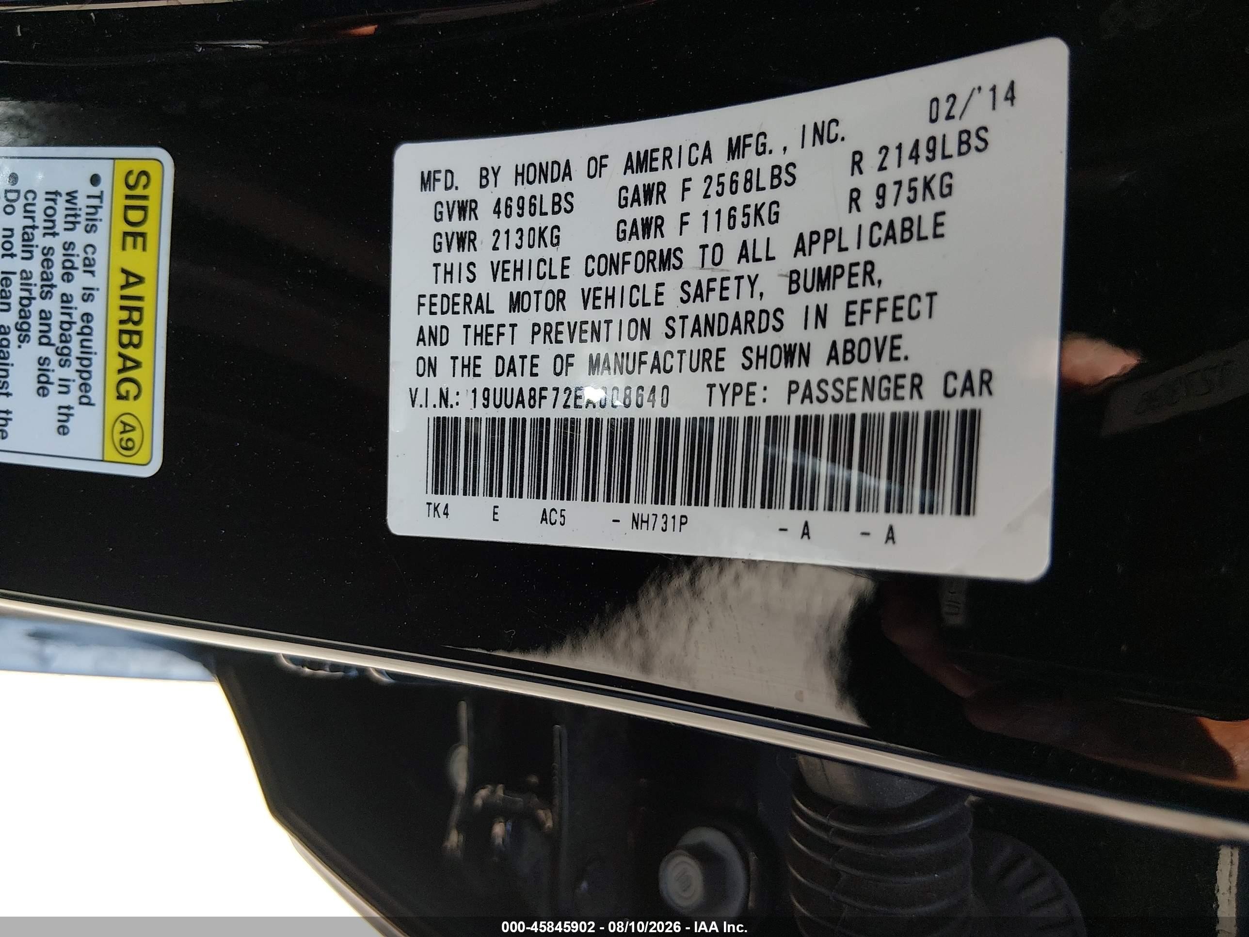 2014 Acura Tl 3.5 Black vin: 19UUA8F72EA008640
