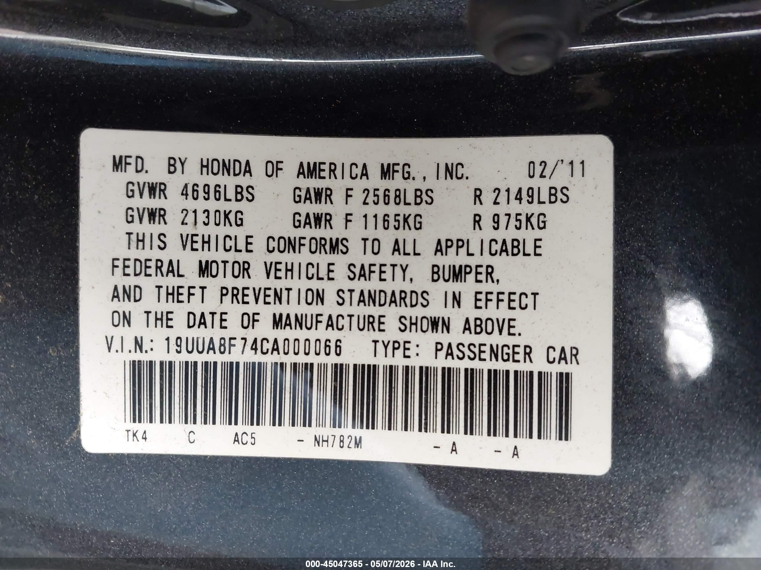2012 Acura Tl 3.5 Gray vin: 19UUA8F74CA000066