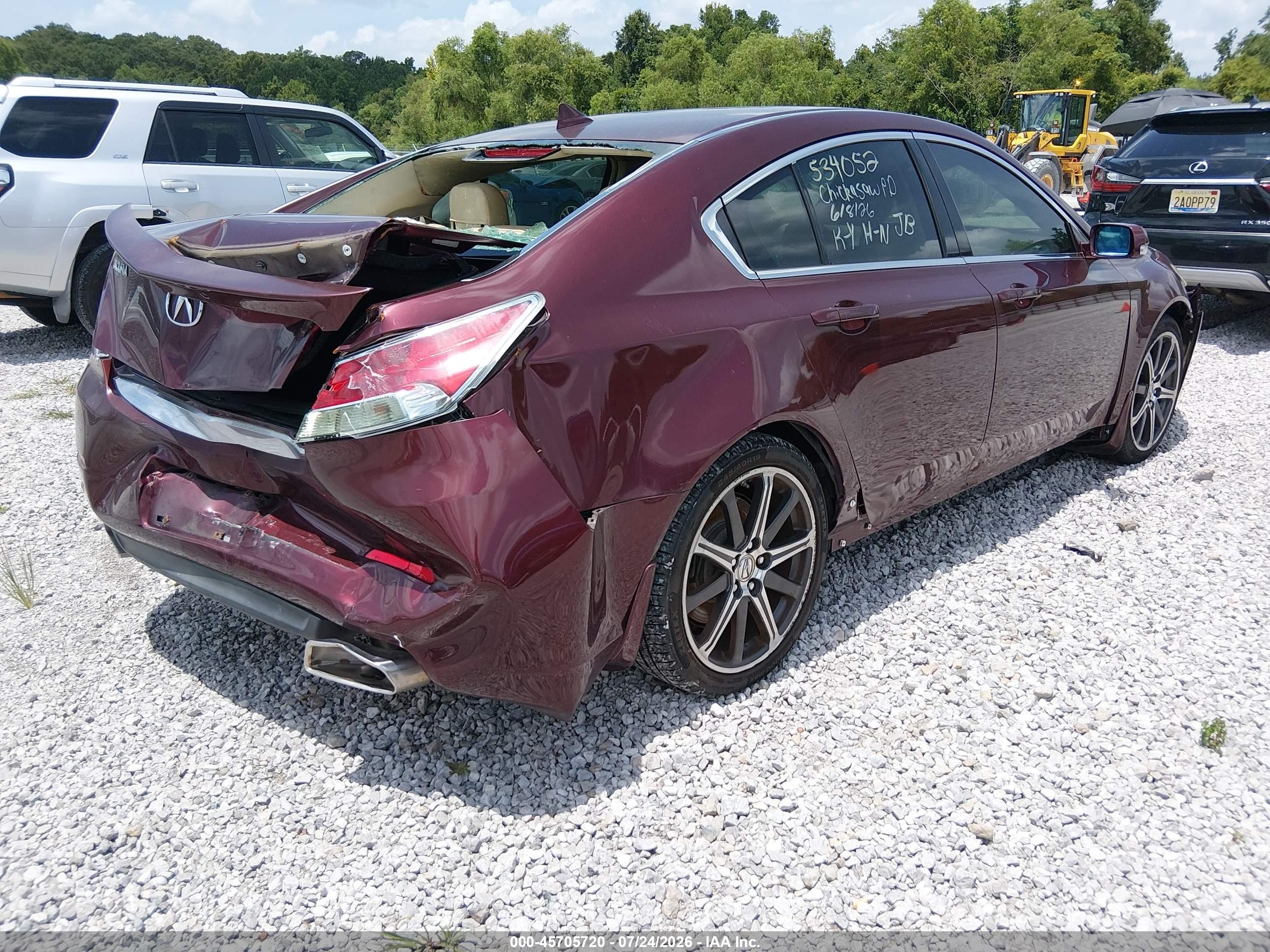 2012 Acura Tl 3.5 Темно-бордовый vin: 19UUA8F75CA003901