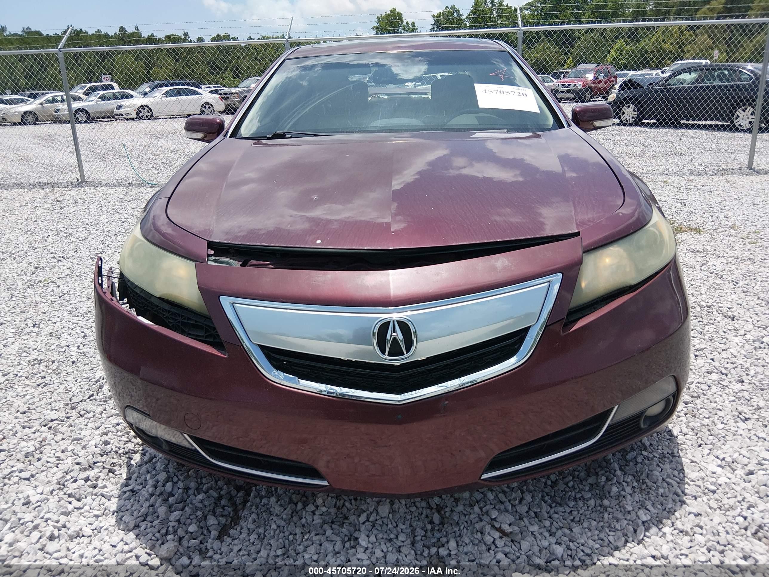 2012 Acura Tl 3.5 Темно-бордовый vin: 19UUA8F75CA003901