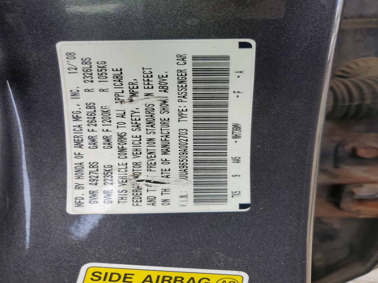 2009 Acura Tl Gray vin: 19UUA96509A002703