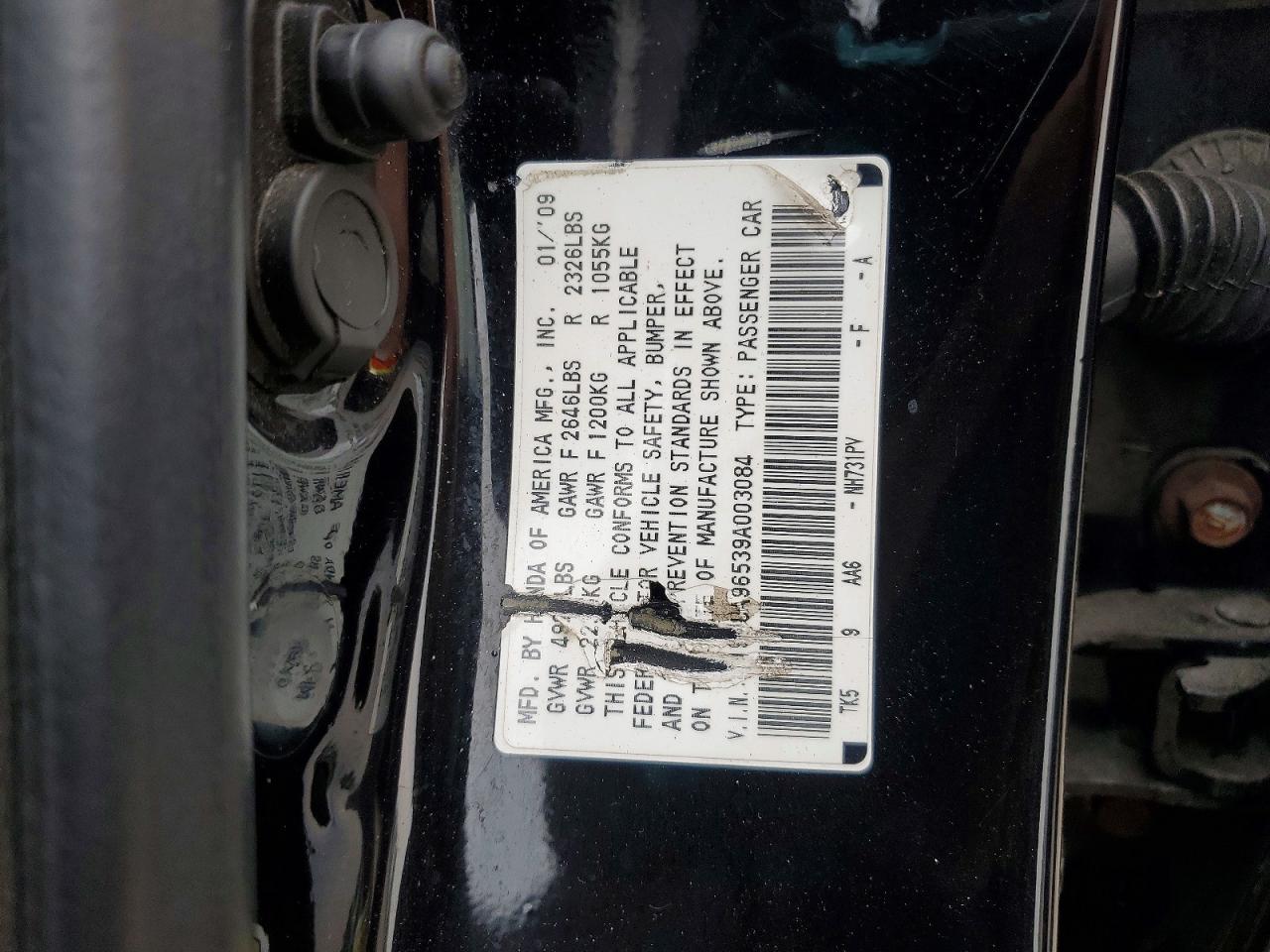 2009 Acura Tl Black vin: 19UUA96539A003084
