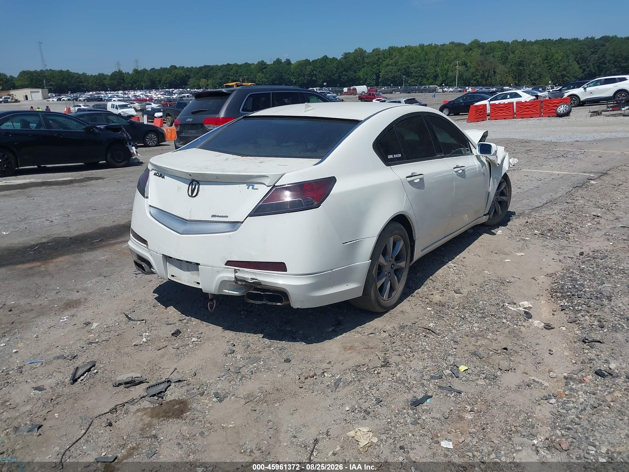 2009 Acura Tl 3.7 White vin: 19UUA96579A003394