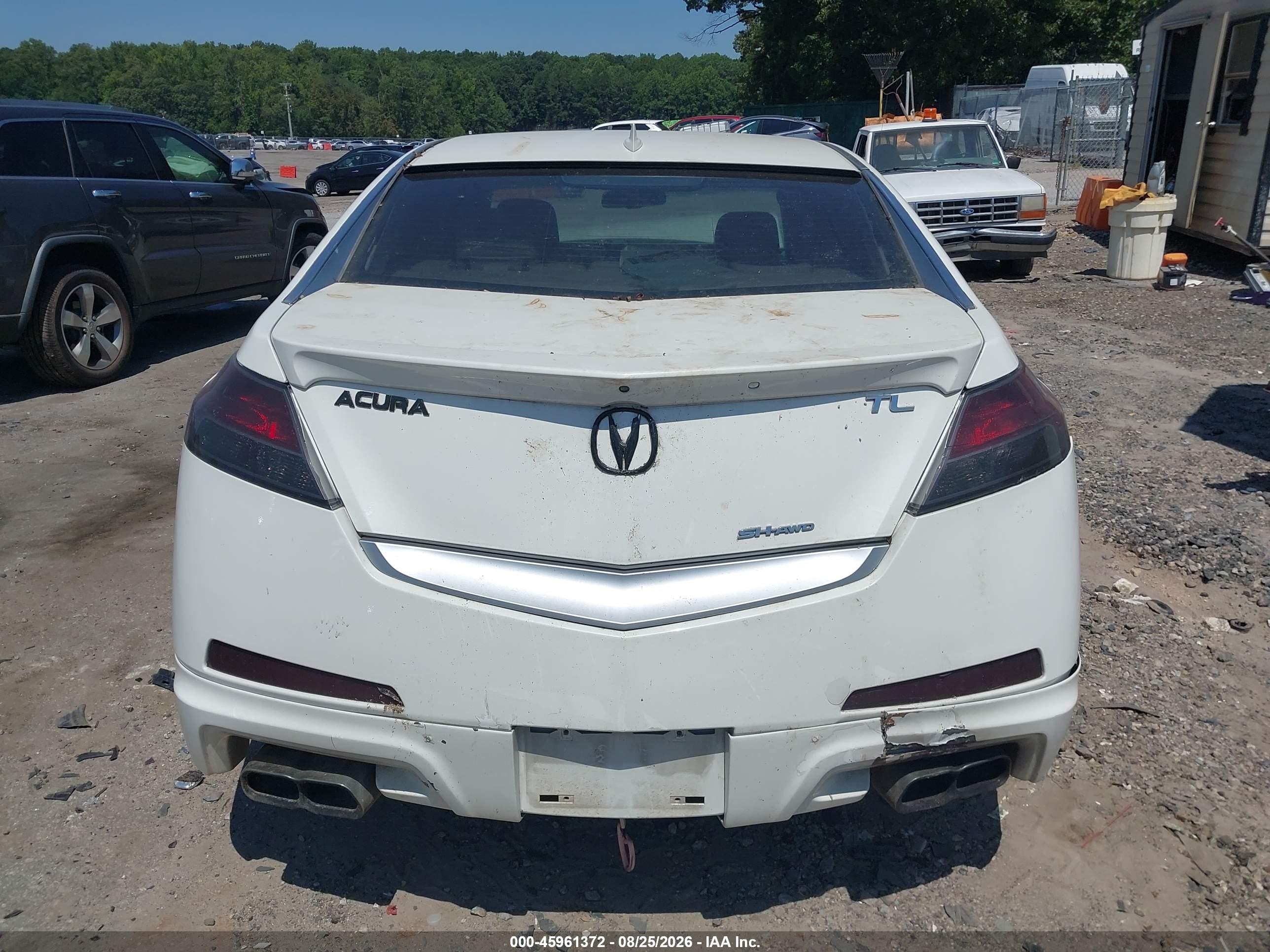 2009 Acura Tl 3.7 White vin: 19UUA96579A003394
