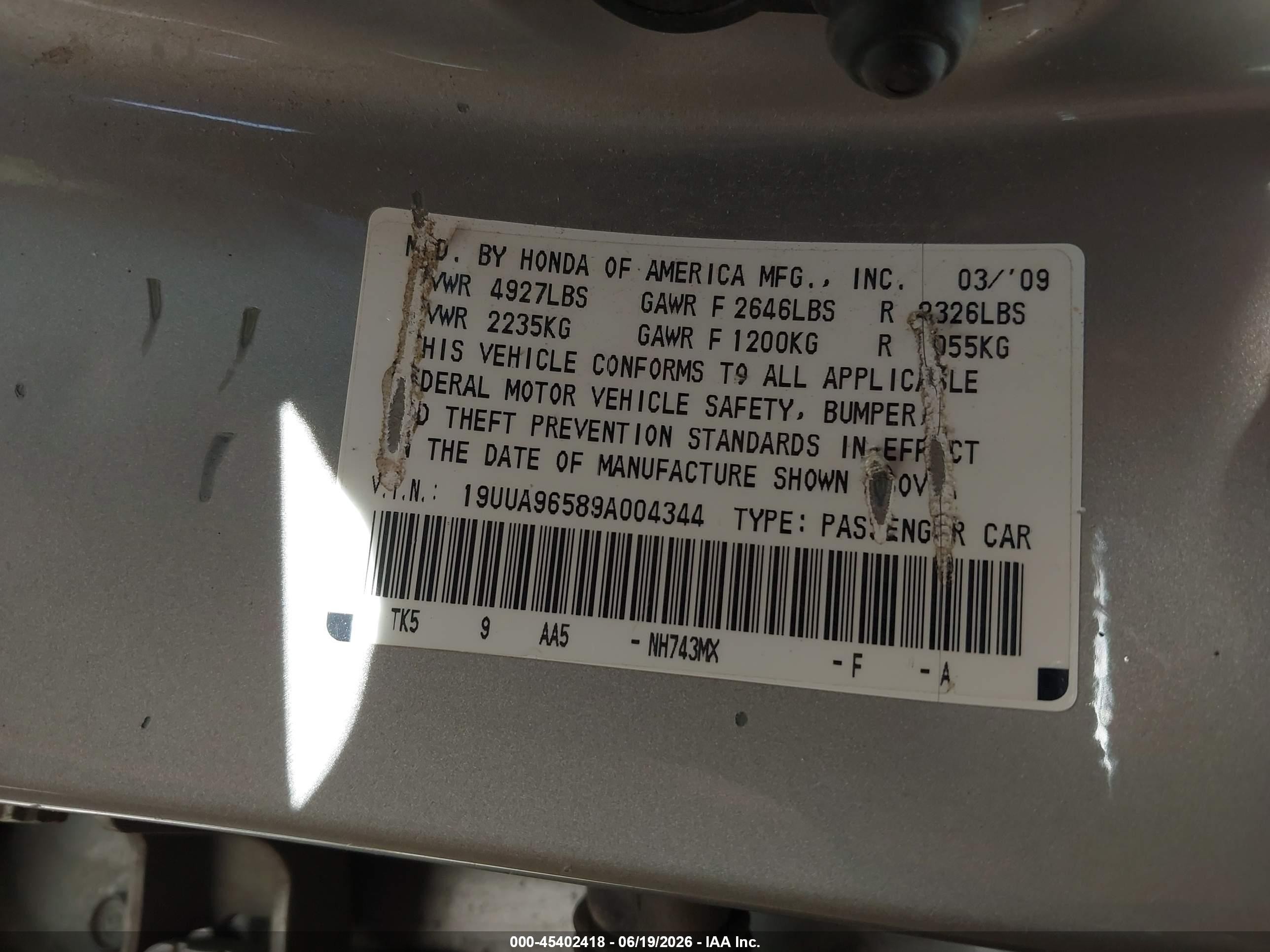 2009 Acura Tl 3.7 Silver vin: 19UUA96589A004344